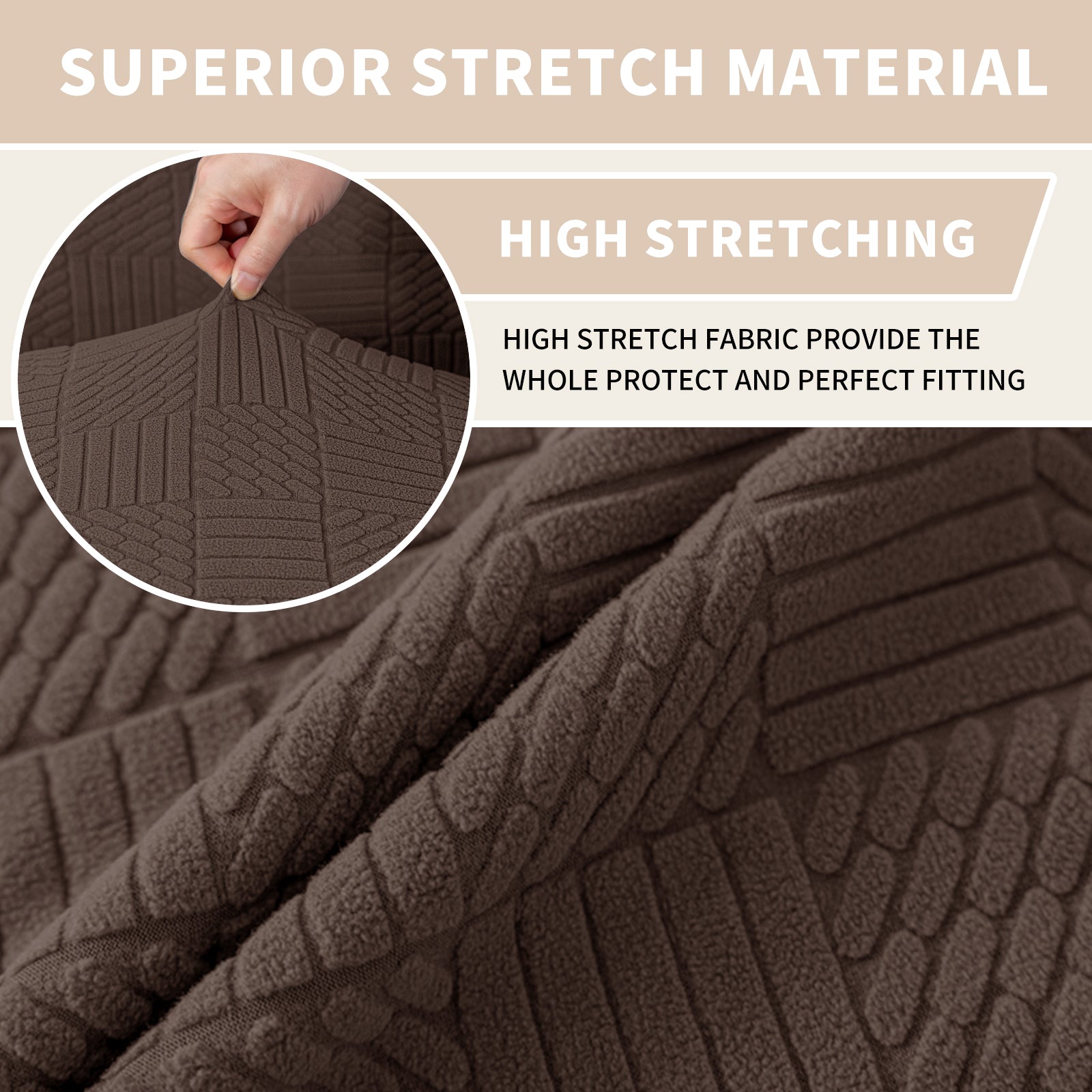 YSTYLE Universal 6 piezas fundas de silla, ajuste elástico, resistente a los arañazos, tela suave - cinco líneas.