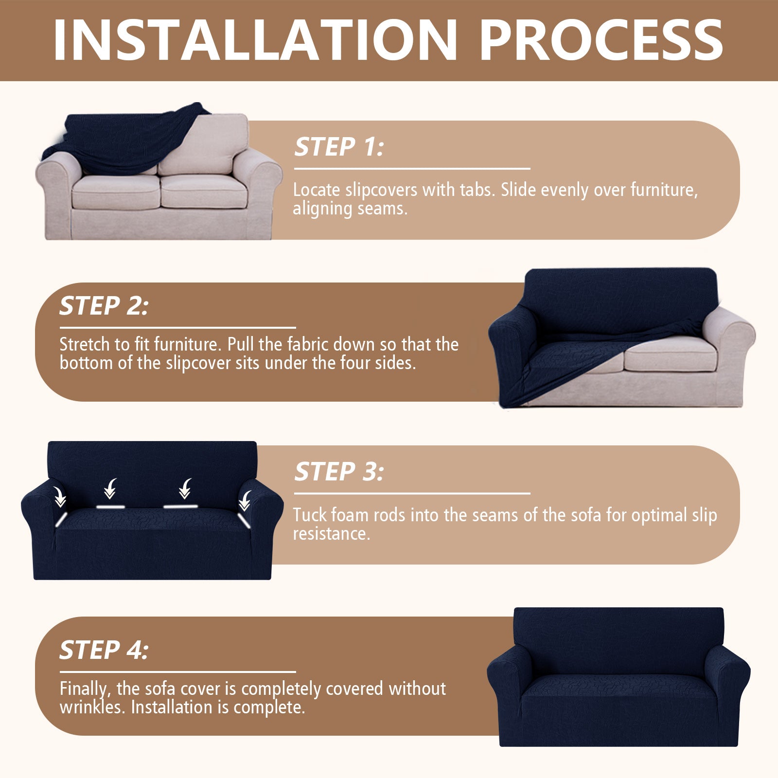 Ystyle 3 Seater Sofa Cover with Armrests, Universal Elastic Sofa Cover, Anti-Scratch for Cat Dogs, Stretch Sofa Cover, Anti-Stain, Non-Slip Sofa Cover