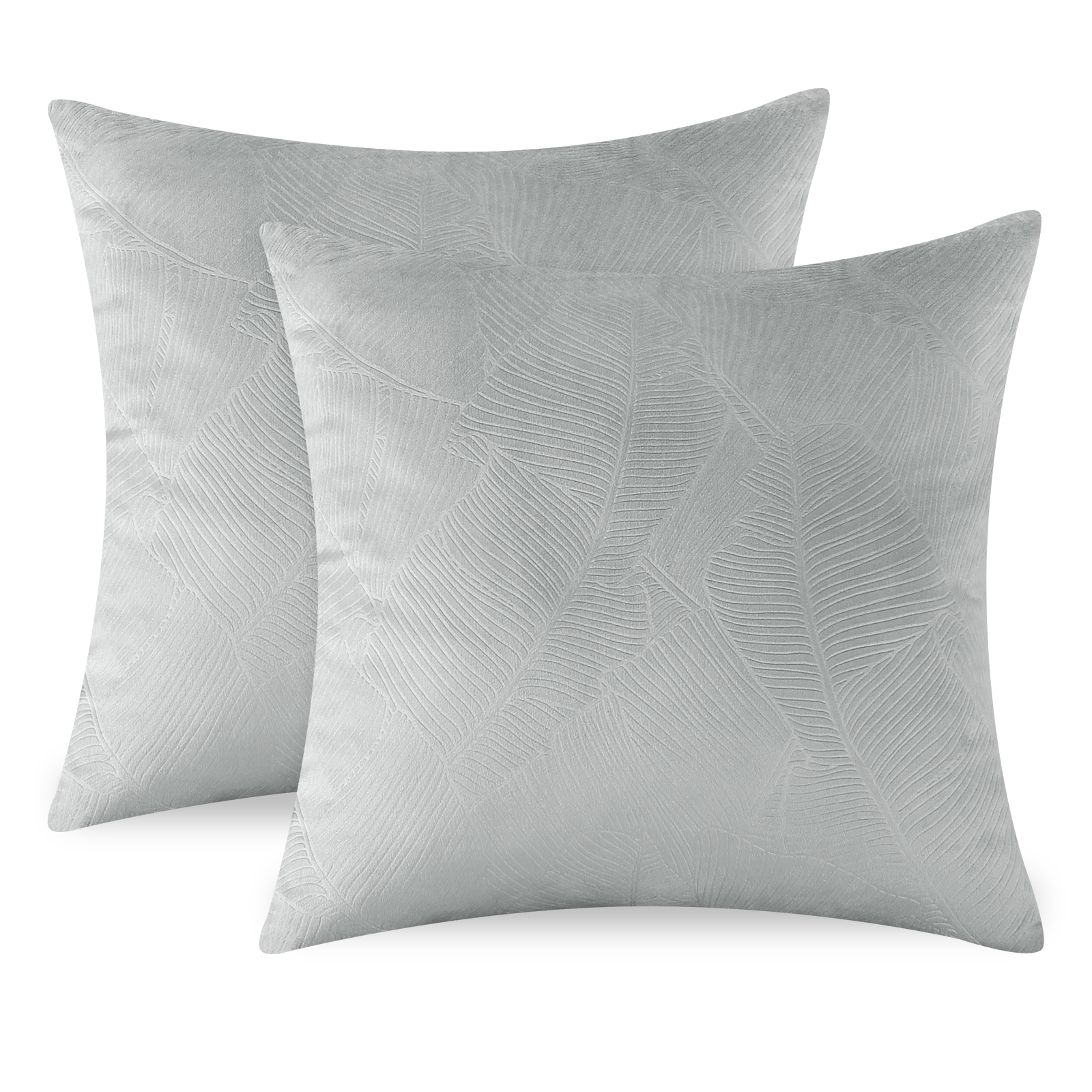 YSTYLE Velvet Sofa Cushion Covers, Decorative Throw Pillow Covers, 2 pcs, Hidden Zipper-Leaf Shape