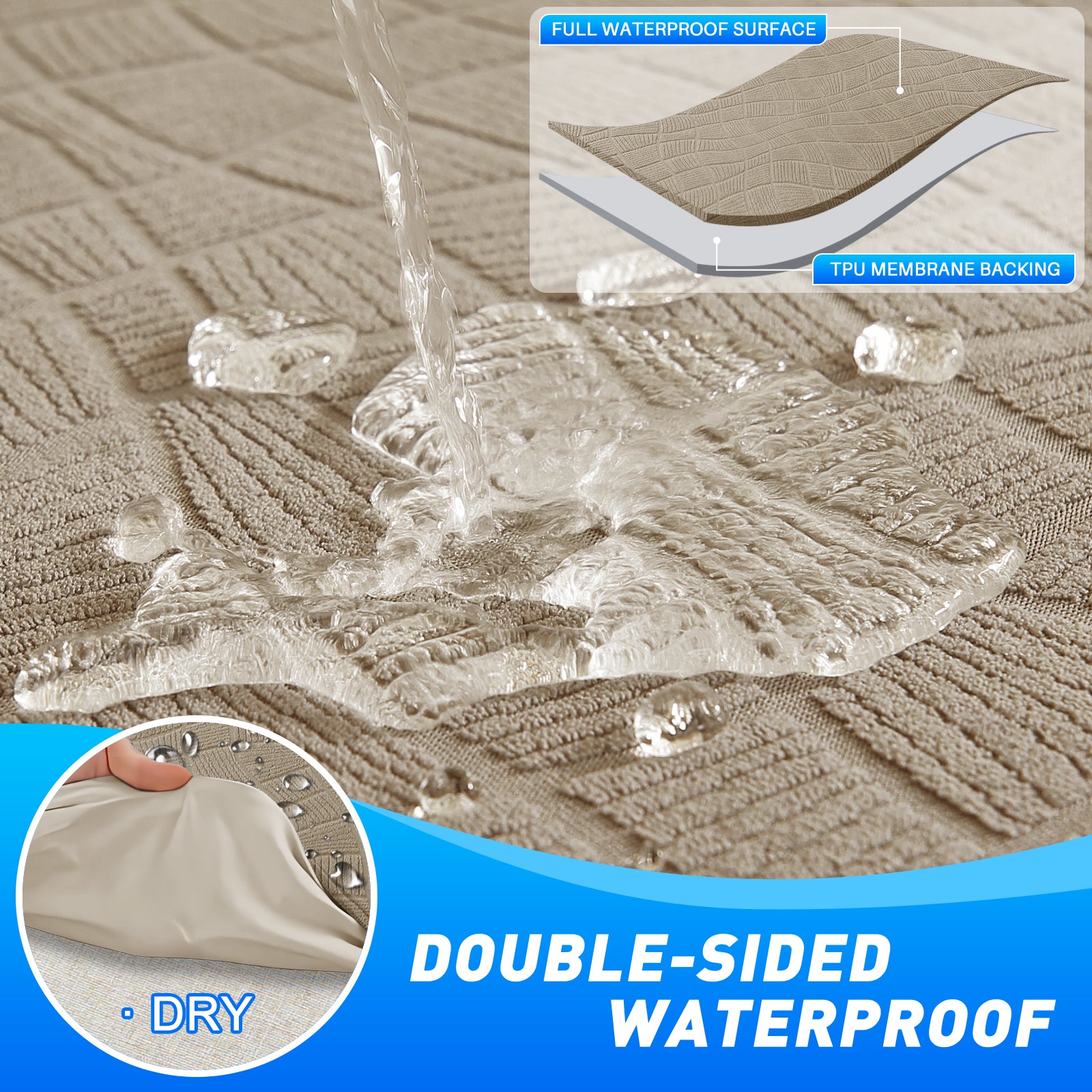 Ystyle Waterproof Stretch 4 Seater Sofa Cover Anti Slip-YSTYLE