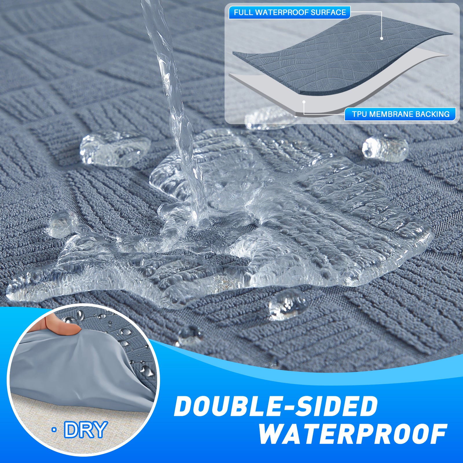 Ystyle Waterproof Stretch 4 Seater Sofa Cover Anti Slip-YSTYLE