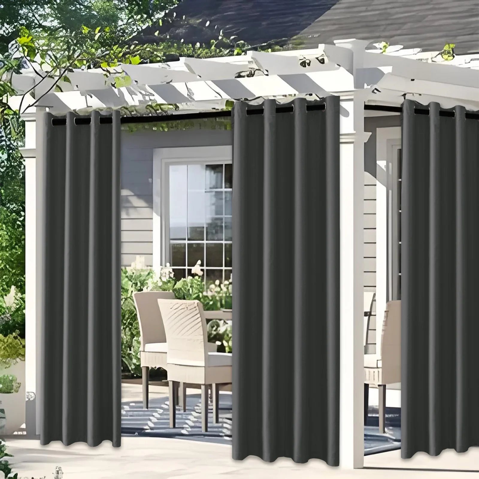 YSTYLE 2 Pieces Waterproof Blackout Curtains Thermal Insulated-YSTYLE