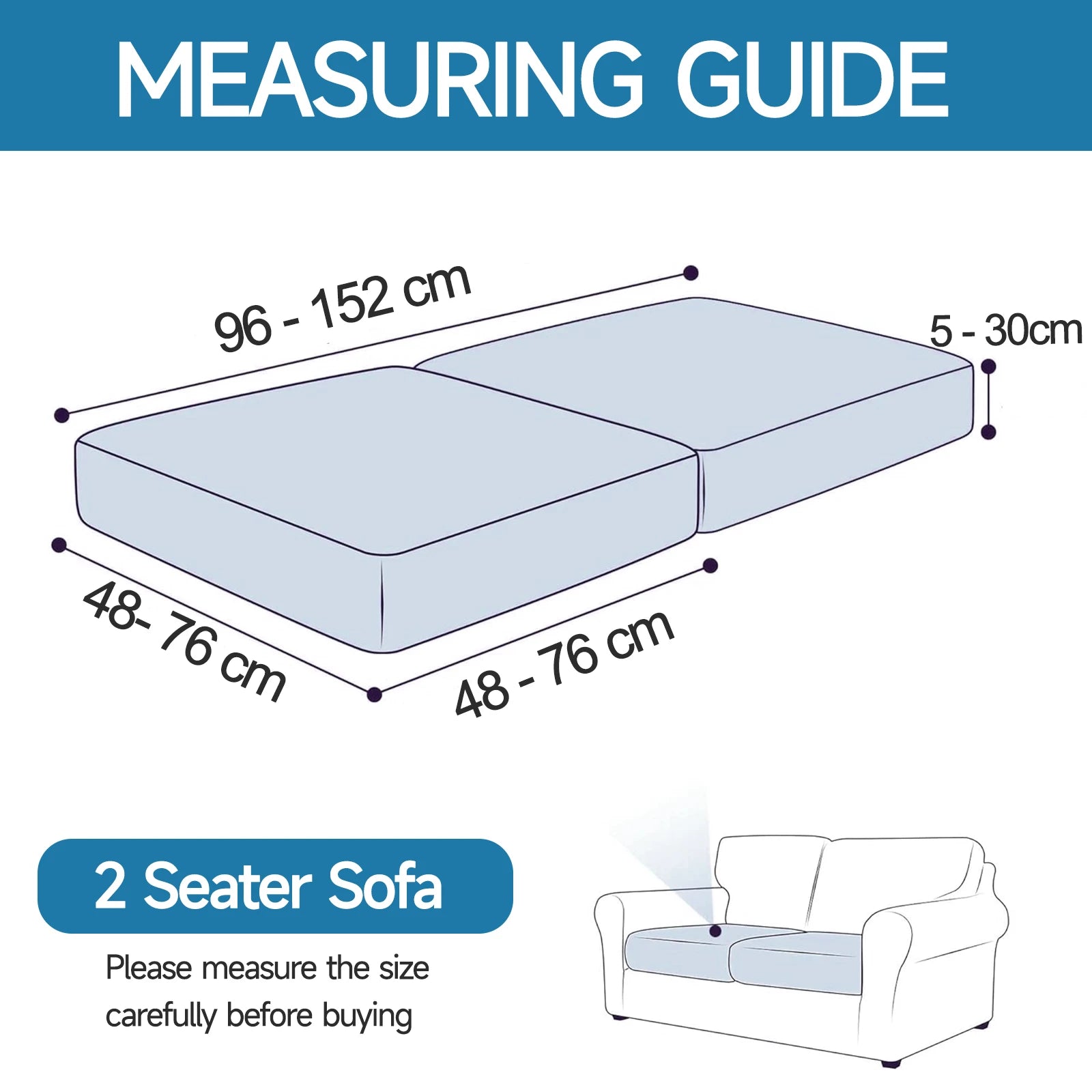 YSTYLE 2 Pieces Sofa Cushion Cover – Stretch Fit, Anti-Slip Design, Universal Use, Geometric Style, Full Protection-Jacquard Plaid