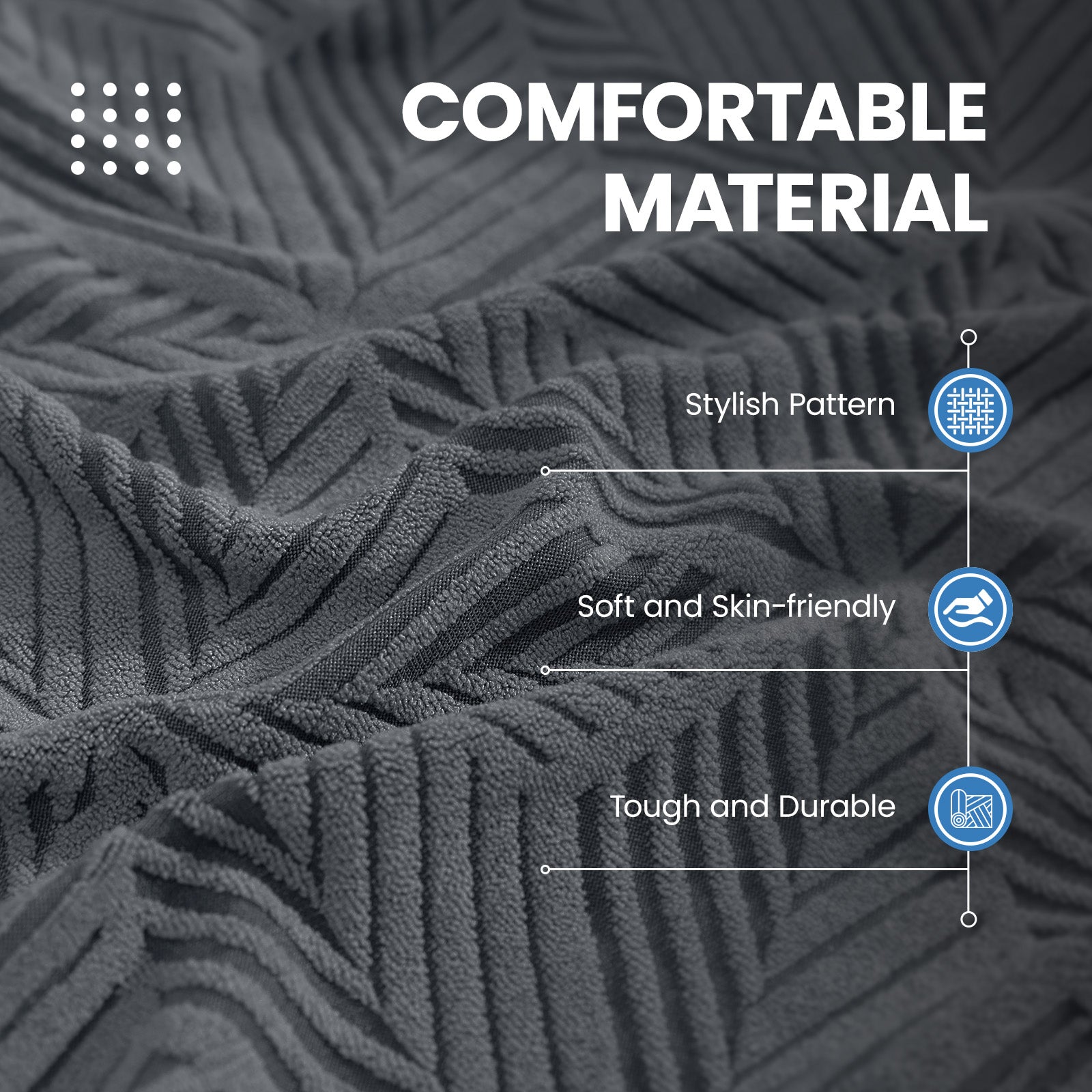 Ystyle Stretch Sofa Seat Cover 3-Seater L-Shaped Sofa Anti Slip Geometric-YSTYLE