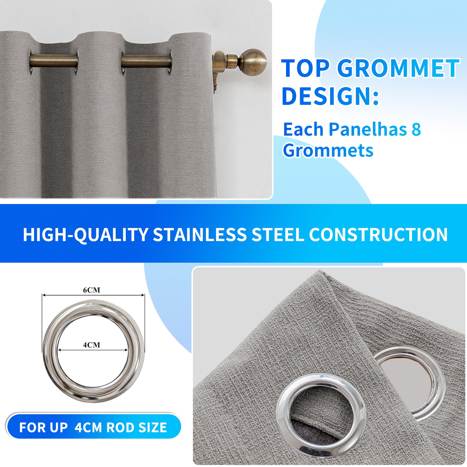 Ystyle 2 Pieces Linen Blackout Curtains 140x180 cm Thermal