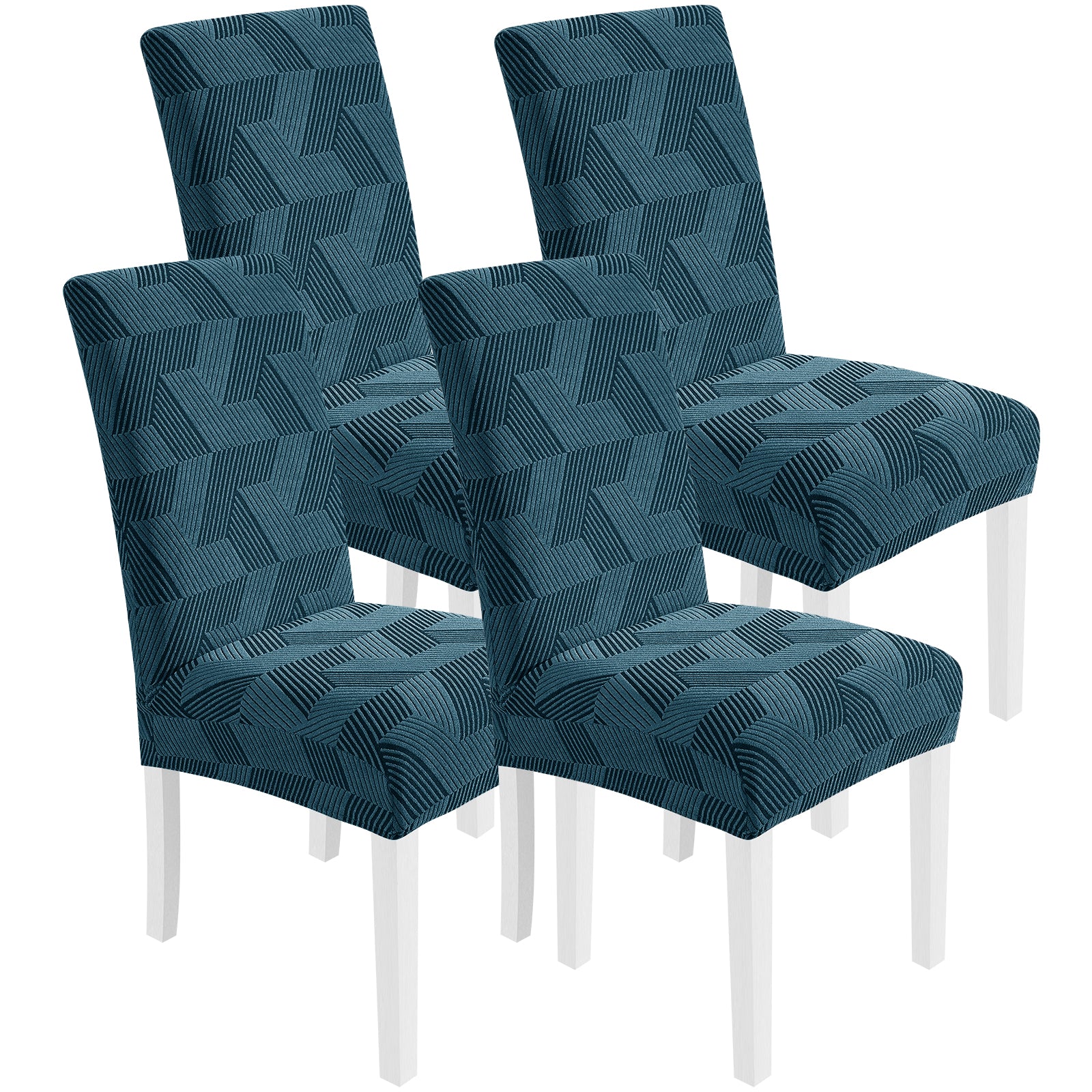 Ystyle 4-Piece Chair Covers with Backrest, Universal Kitchen Chair Covers, Removable Elastic Dining Chair Slipcovers, Stain-Resistant Chair Protectors, Washable, for Kitchen and Living Room