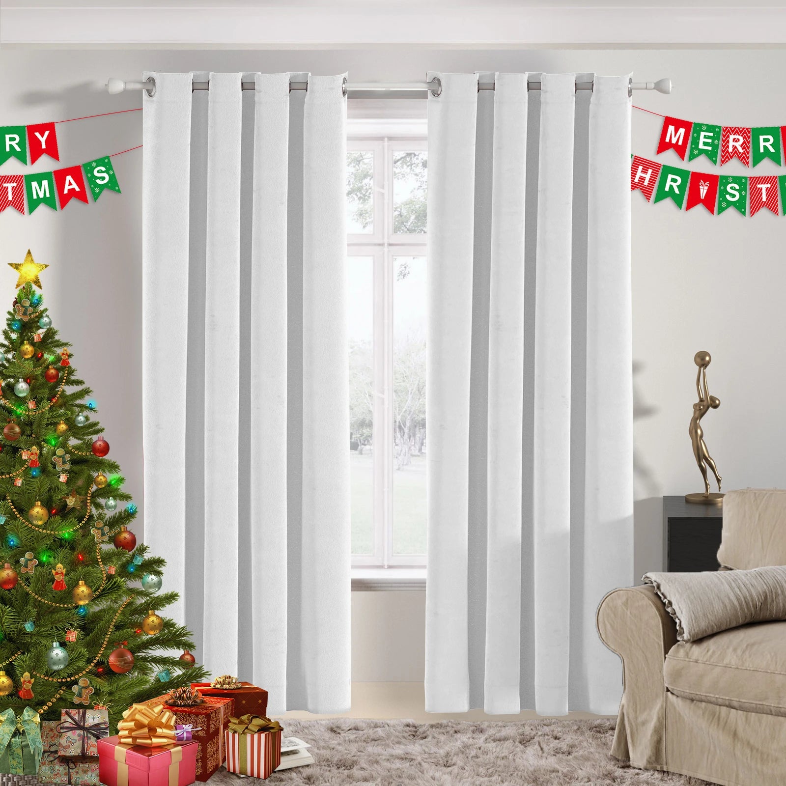 YSTYLE Velvet 2 pcs Blackout Curtains – 100% Light Block, Thermal Insulation