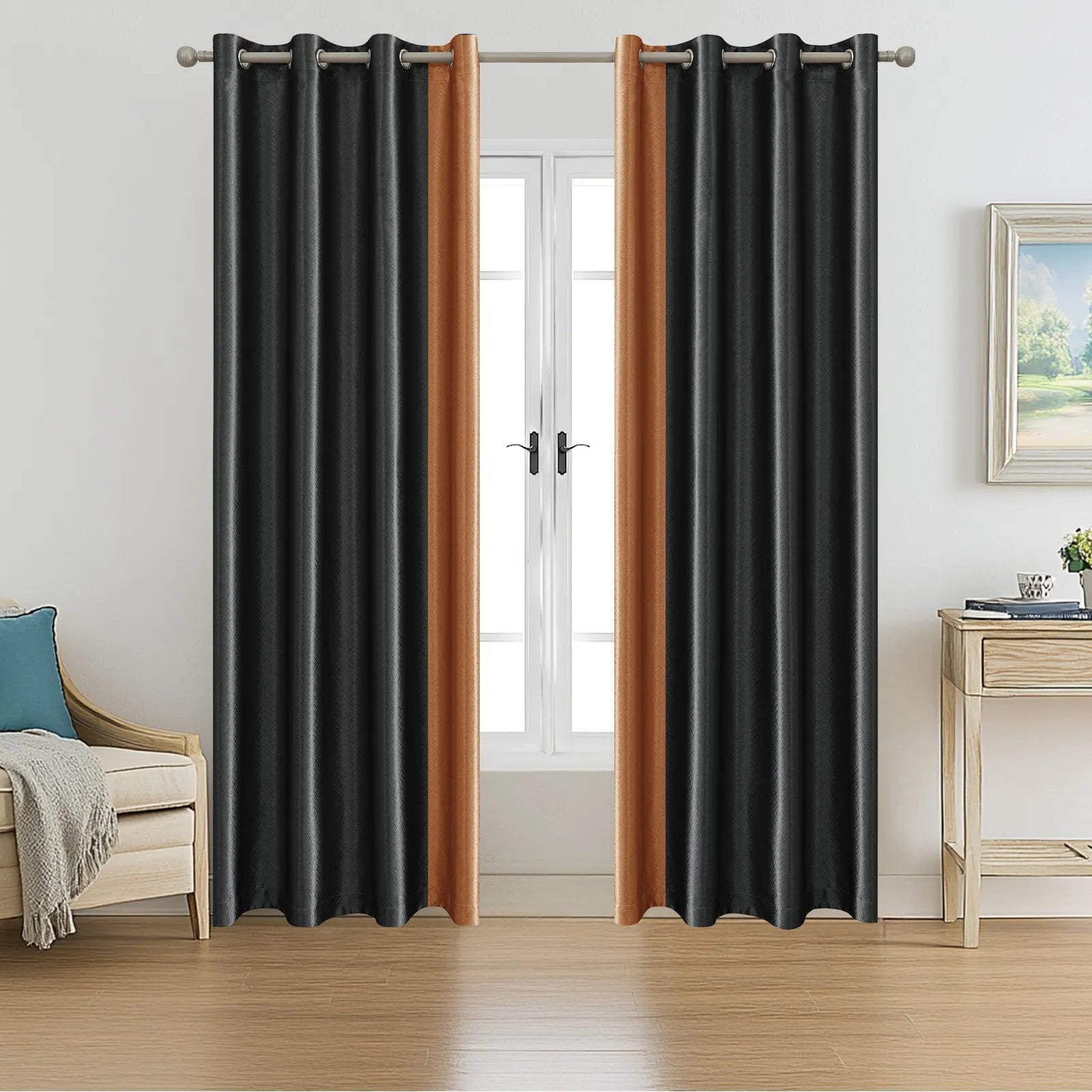 YSTYLE Indoor 2 pcs - Modern Blackout CurtainsBlackout Glossy