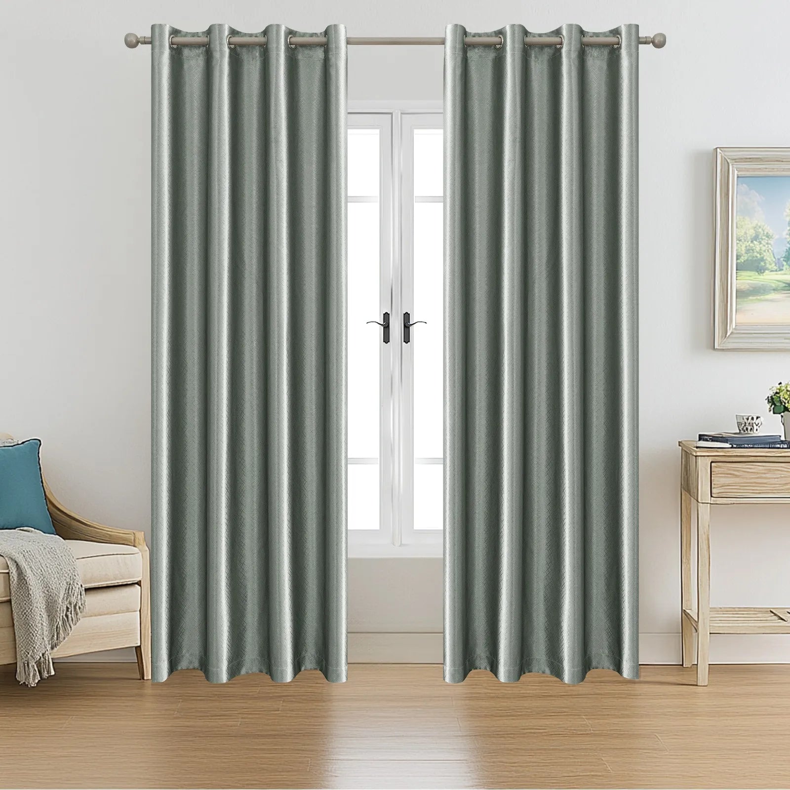 YSTYLE Indoor 2 pcs - Modern Blackout CurtainsBlackout Glossy