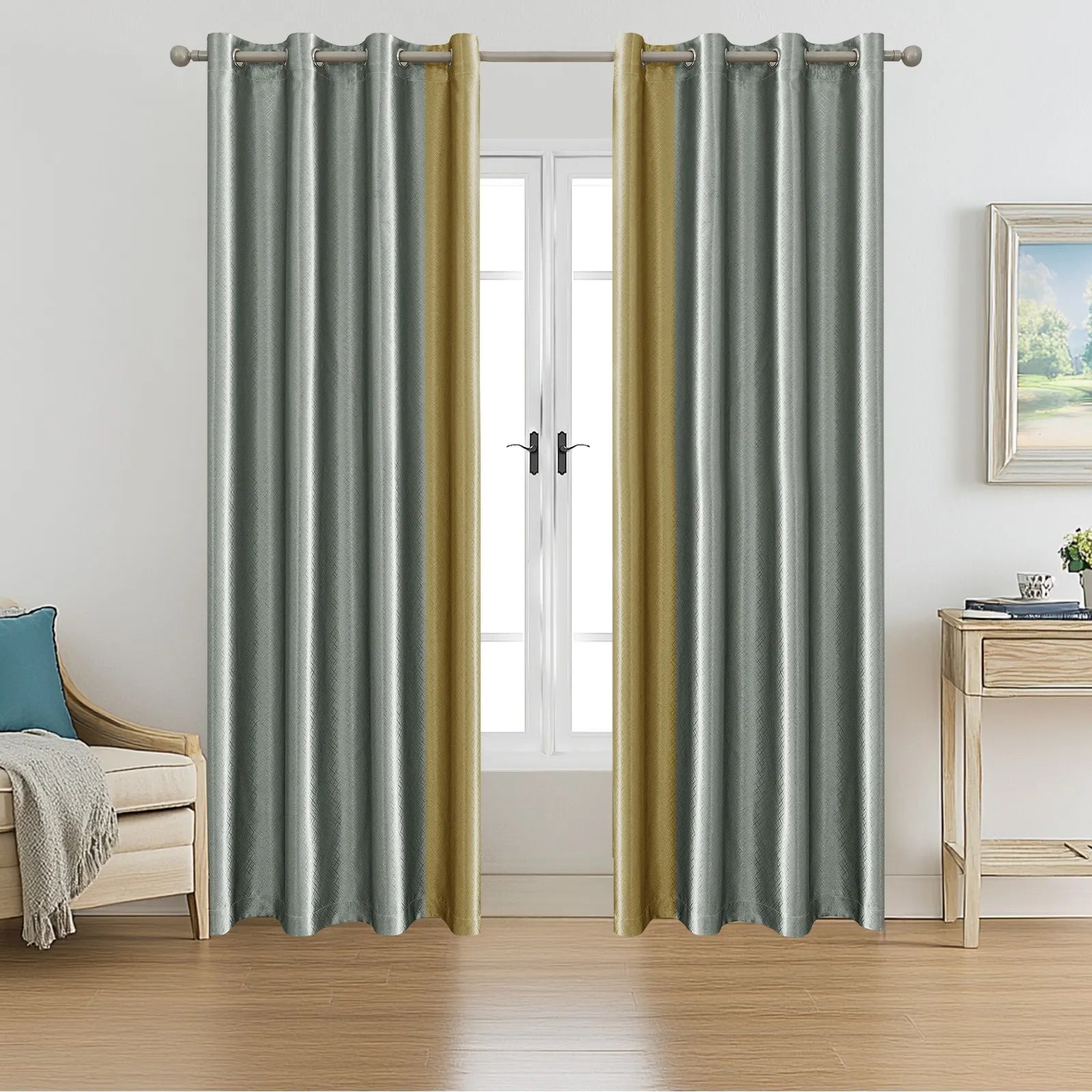 YSTYLE Indoor 2 pcs - Modern Blackout CurtainsBlackout Glossy
