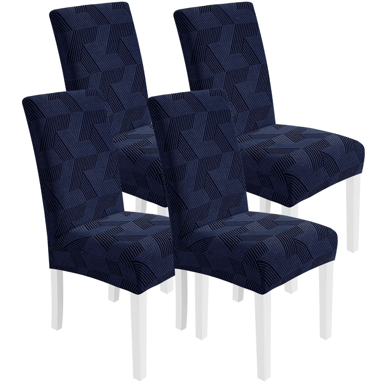 Ystyle 4-Piece Chair Covers with Backrest, Universal Kitchen Chair Covers, Removable Elastic Dining Chair Slipcovers, Stain-Resistant Chair Protectors, Washable, for Kitchen and Living Room
