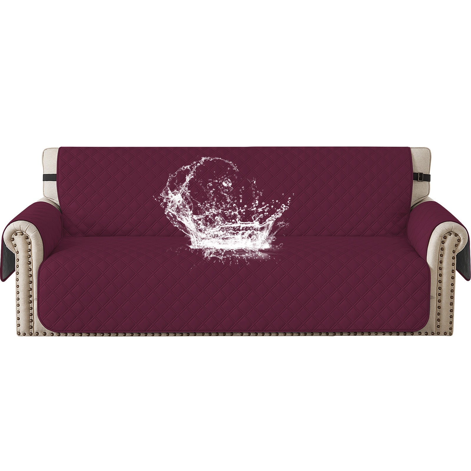 YSTYLE 100% Waterproof 3 Seater Sofa Cover with Side Pockets-YSTYLE