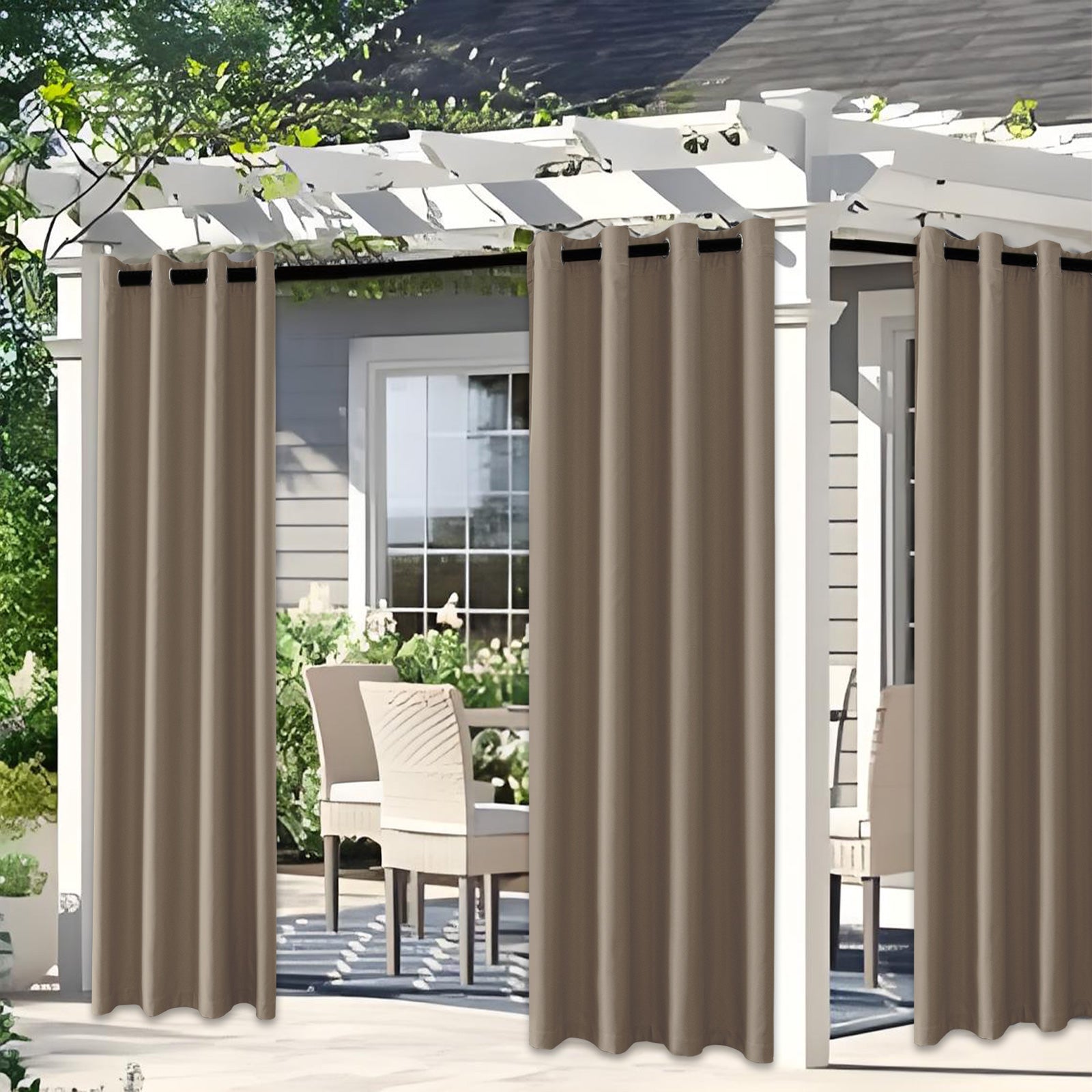 YSTYLE 2 Pieces Waterproof Blackout Curtains Thermal Insulated-YSTYLE