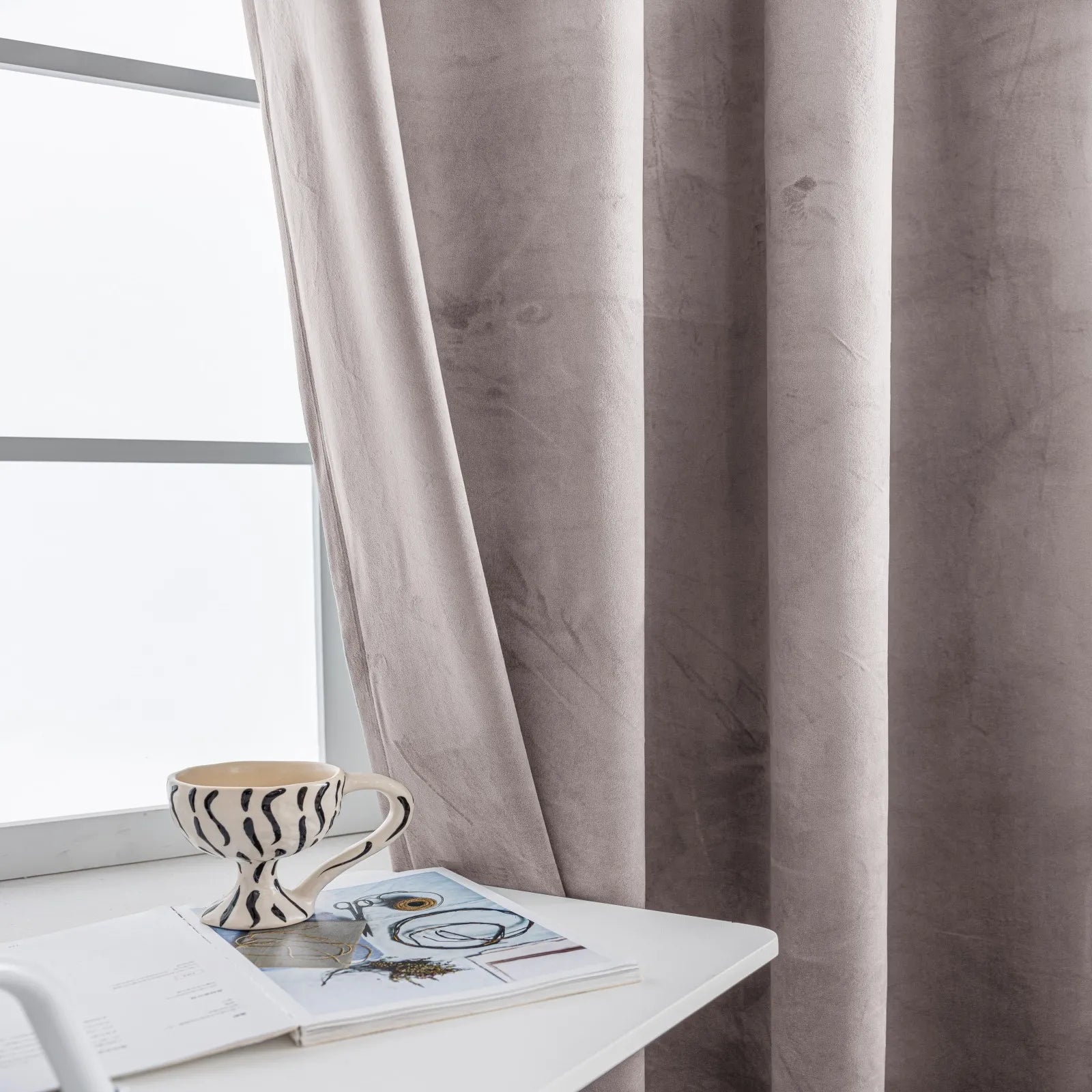 YSTYLE Elegant Velvet Curtains-2 pcs, Blackout & Heat Insulating, Eyelet Drapes for Home Windows