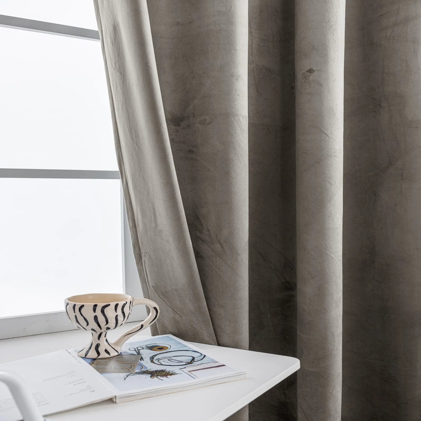 YSTYLE Elegant Velvet Curtains-2 pcs, Blackout & Heat Insulating, Eyelet Drapes for Home Windows