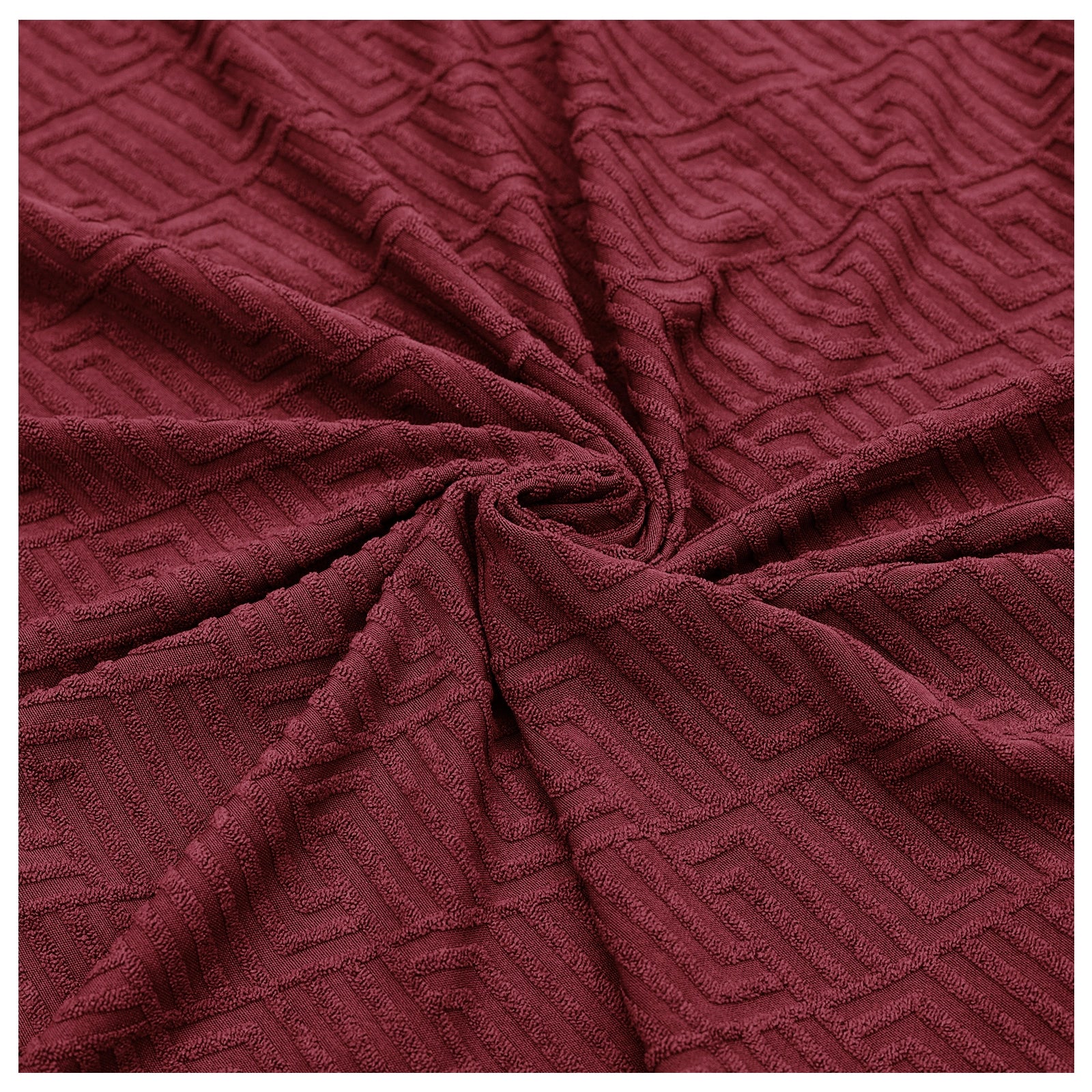 YSTYLE Stretch 3 Seater Sofa Cover with Armrests Geometric Jacquard Pattern-YSTYLE