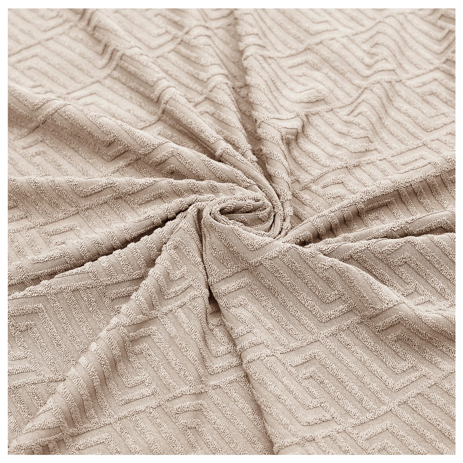 YSTYLE Stretch 2 Seater Sofa Cover with Armrests Geometric Jacquard Pattern-YSTYLE