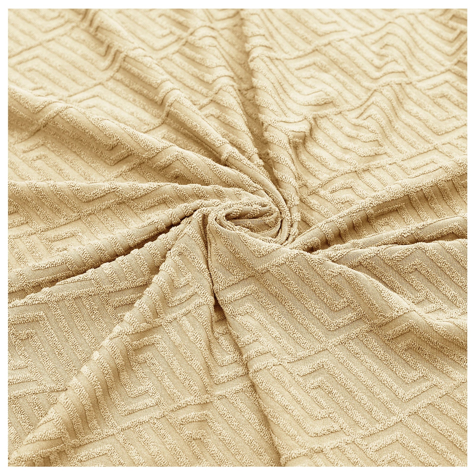 YSTYLE Stretch 3 Seater Sofa Cover with Armrests Geometric Jacquard Pattern-YSTYLE