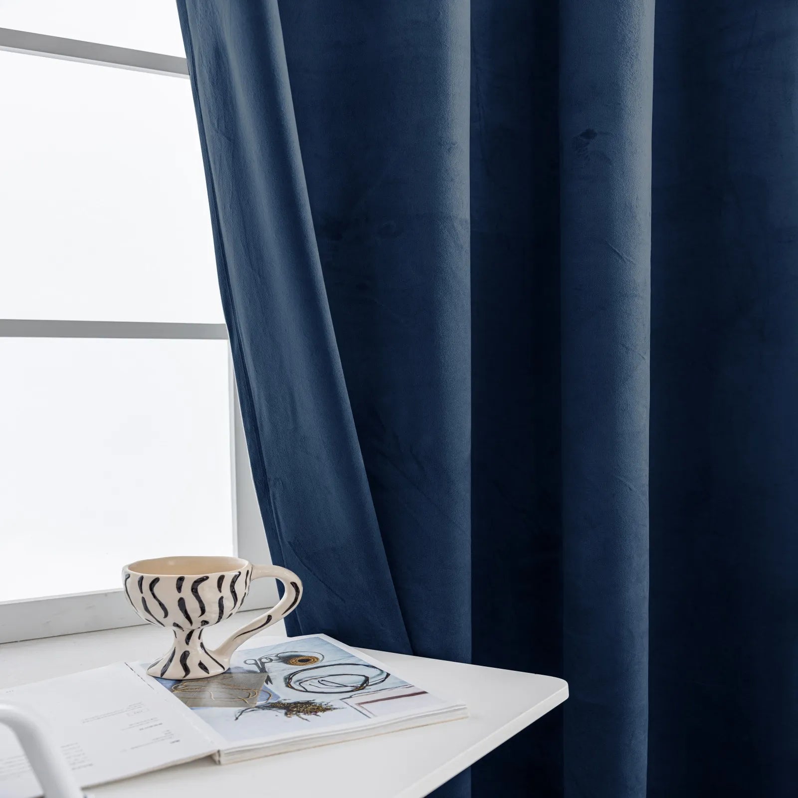 YSTYLE Elegant Velvet Curtains-2 pcs, Blackout & Heat Insulating, Eyelet Drapes for Home Windows