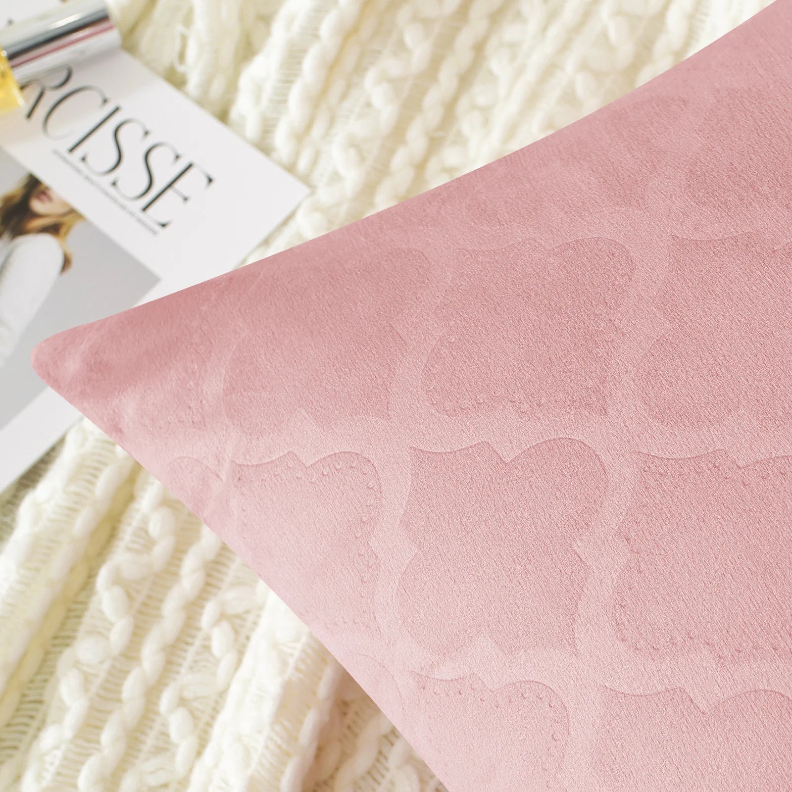 YSTYLE Velvet Sofa Cushion Covers, Decorative Throw Pillow Covers, 2 pcs, Hidden Zipper-Gourd Shape