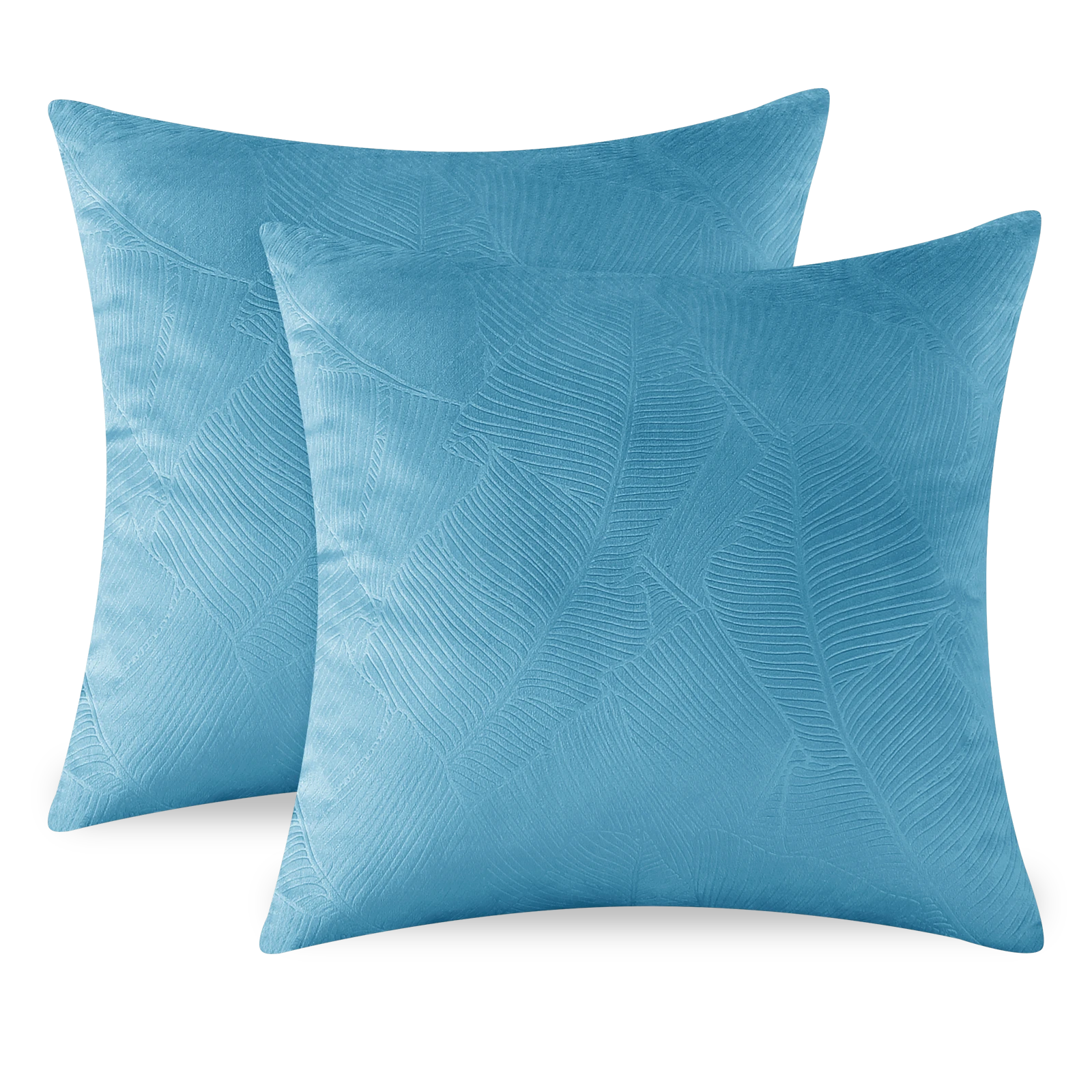 YSTYLE Velvet Sofa Cushion Covers, Decorative Throw Pillow Covers, 2 pcs, Hidden Zipper-Leaf Shape