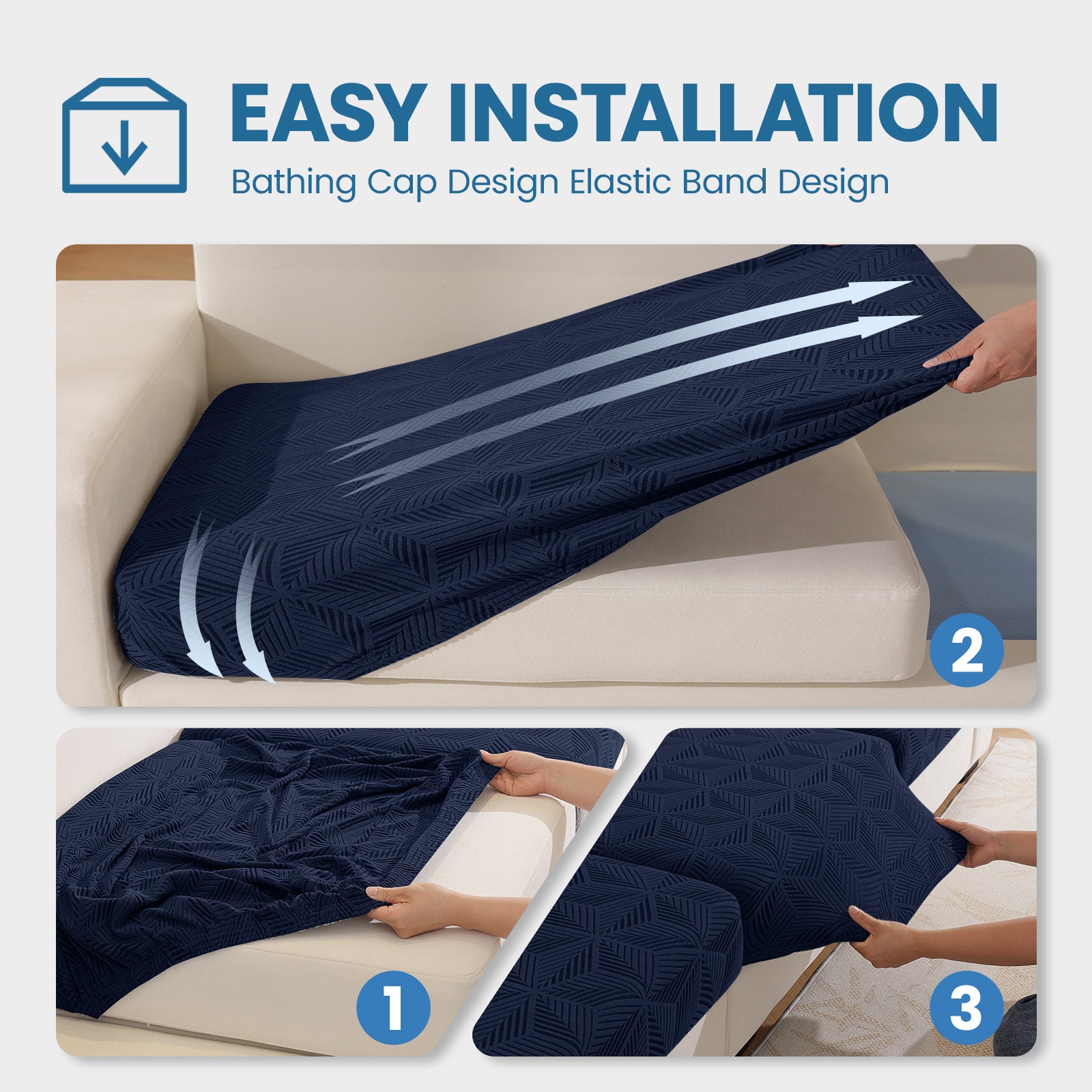 Ystyle 2 Seater Elastic Sofa Cushion Covers, Separate Sofa Seat Cushion Slipcovers, Universal Stretch Sofa Seat Protectors