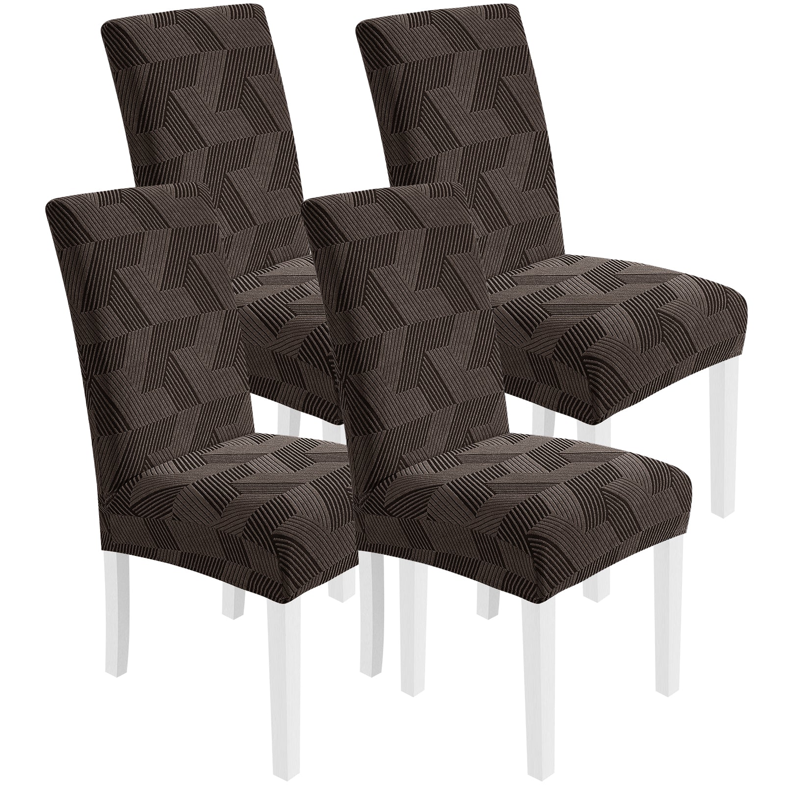 Ystyle 4-Piece Chair Covers with Backrest, Universal Kitchen Chair Covers, Removable Elastic Dining Chair Slipcovers, Stain-Resistant Chair Protectors, Washable, for Kitchen and Living Room