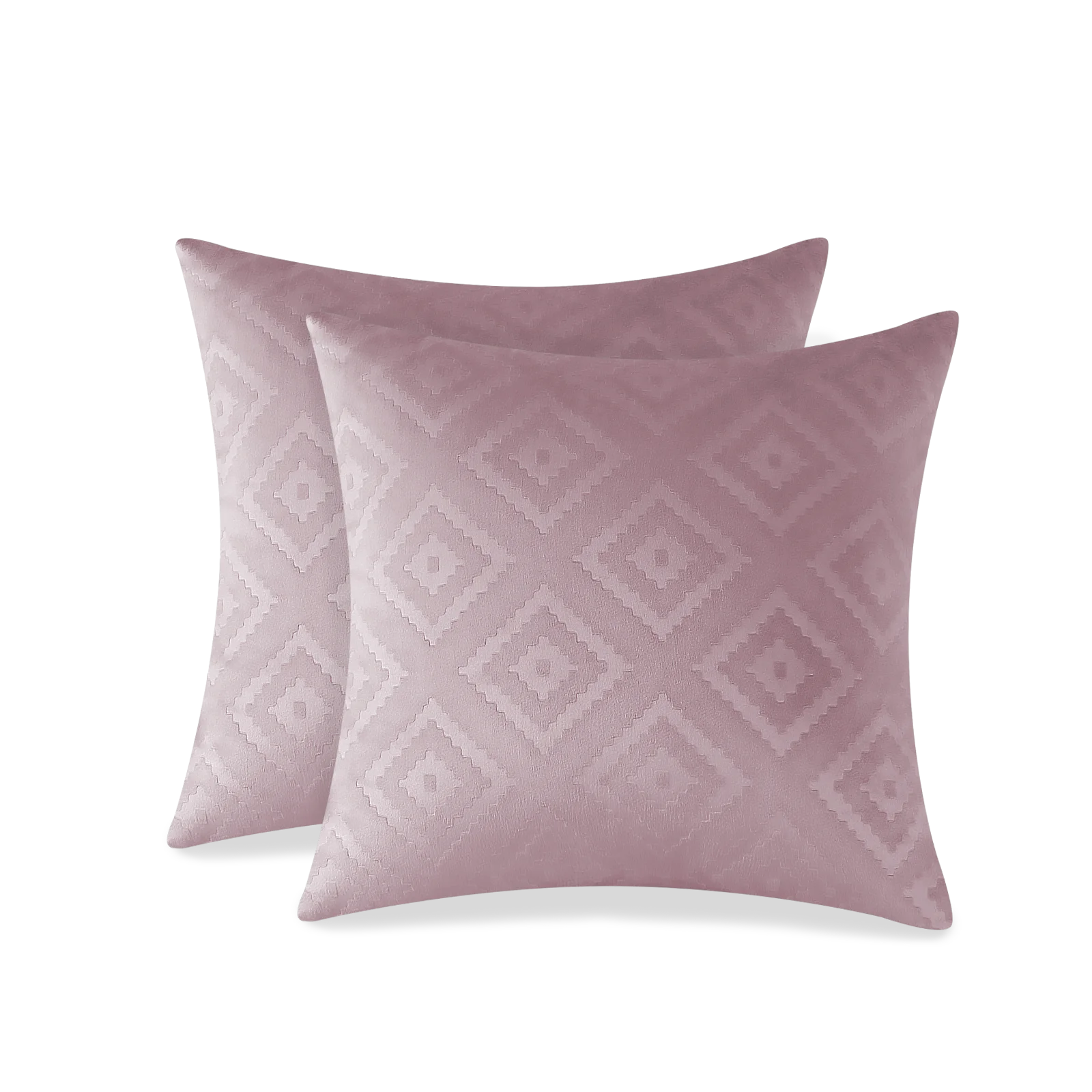 YSTYLE Velvet Sofa Cushion Covers, Decorative Throw Pillow Covers, 2 pcs, Hidden Zipper-Square shape