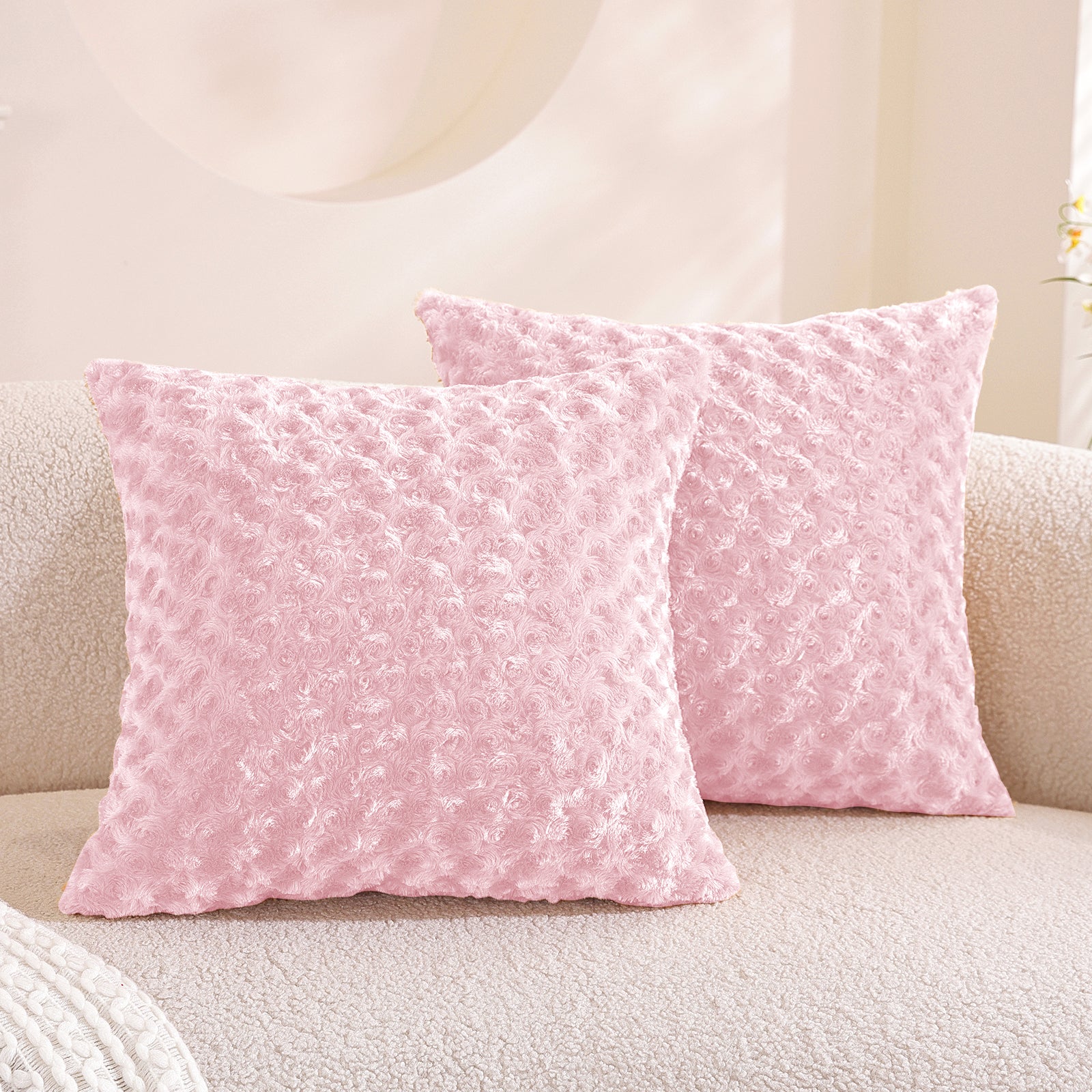 Ystyle Sofa Cushion Covers 50 x 50 cm Set of 2, Soft Plush Sofa Cushion Covers, Modern Elegant Decorative Sofa Cushion Covers, Durable for Living Room Bedroom