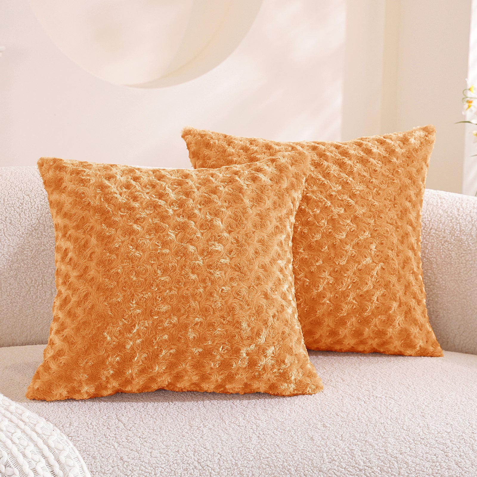 Ystyle Sofa Cushion Covers 50 x 50 cm Set of 2, Soft Plush Sofa Cushion Covers, Modern Elegant Decorative Sofa Cushion Covers, Durable for Living Room Bedroom