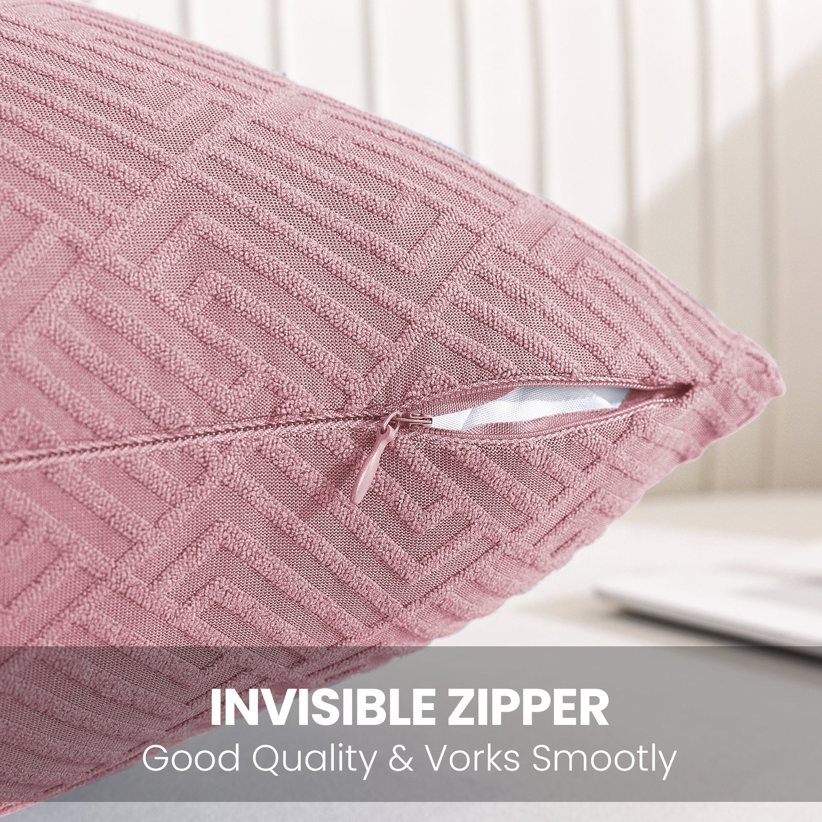 Ystyle Pack of 2 Cushion Covers for Sofa, 50 x 50 cm, Minimalist Colourful Pillowcases, Invisible Zipper, Decorative Pillowcases, Sofa Living Room, Bedroom