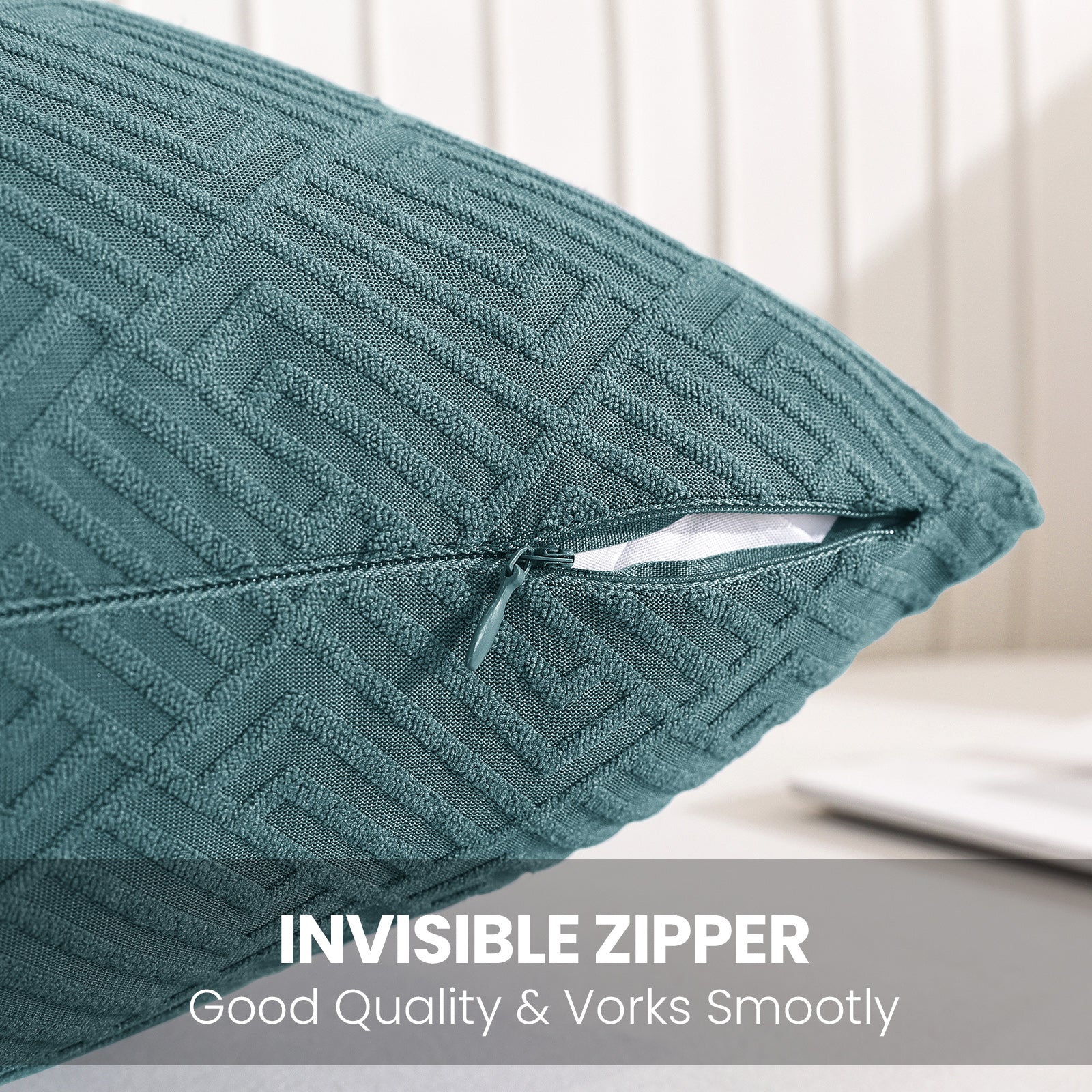 Ystyle Pack of 2 Cushion Covers for Sofa, 50 x 50 cm, Minimalist Colourful Pillowcases, Invisible Zipper, Decorative Pillowcases, Sofa Living Room, Bedroom