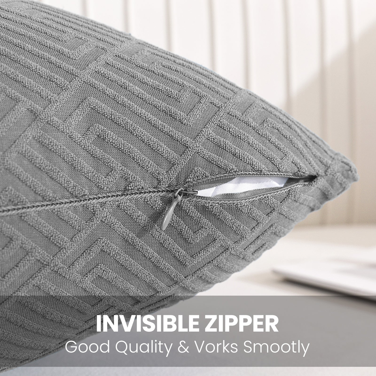 Ystyle Pack of 2 Cushion Covers for Sofa, 50 x 50 cm, Minimalist Colourful Pillowcases, Invisible Zipper, Decorative Pillowcases, Sofa Living Room, Bedroom