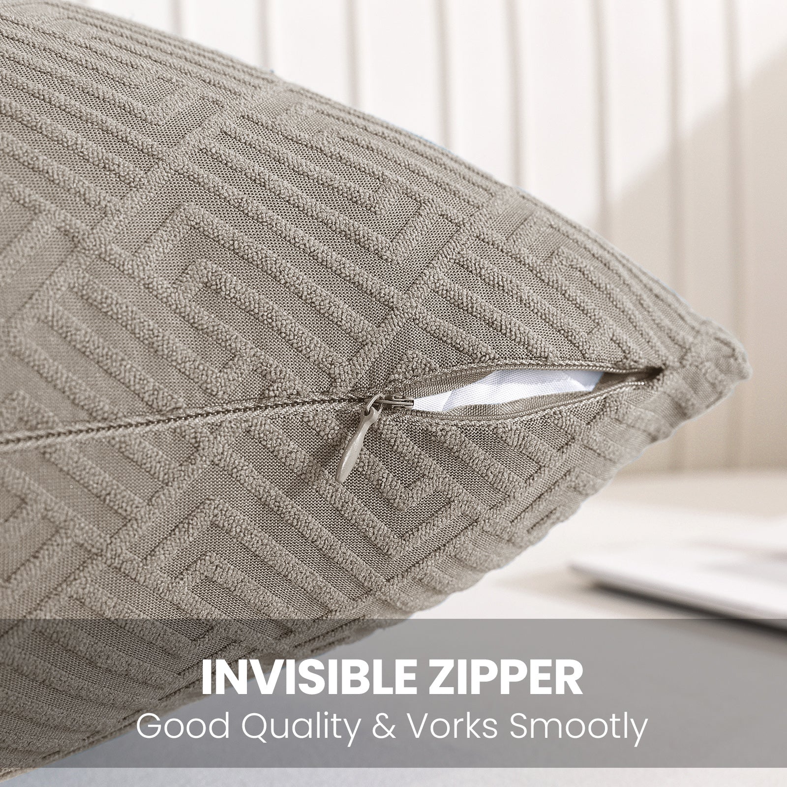 Ystyle Pack of 2 Cushion Covers for Sofa, 50 x 50 cm, Minimalist Colourful Pillowcases, Invisible Zipper, Decorative Pillowcases, Sofa Living Room, Bedroom