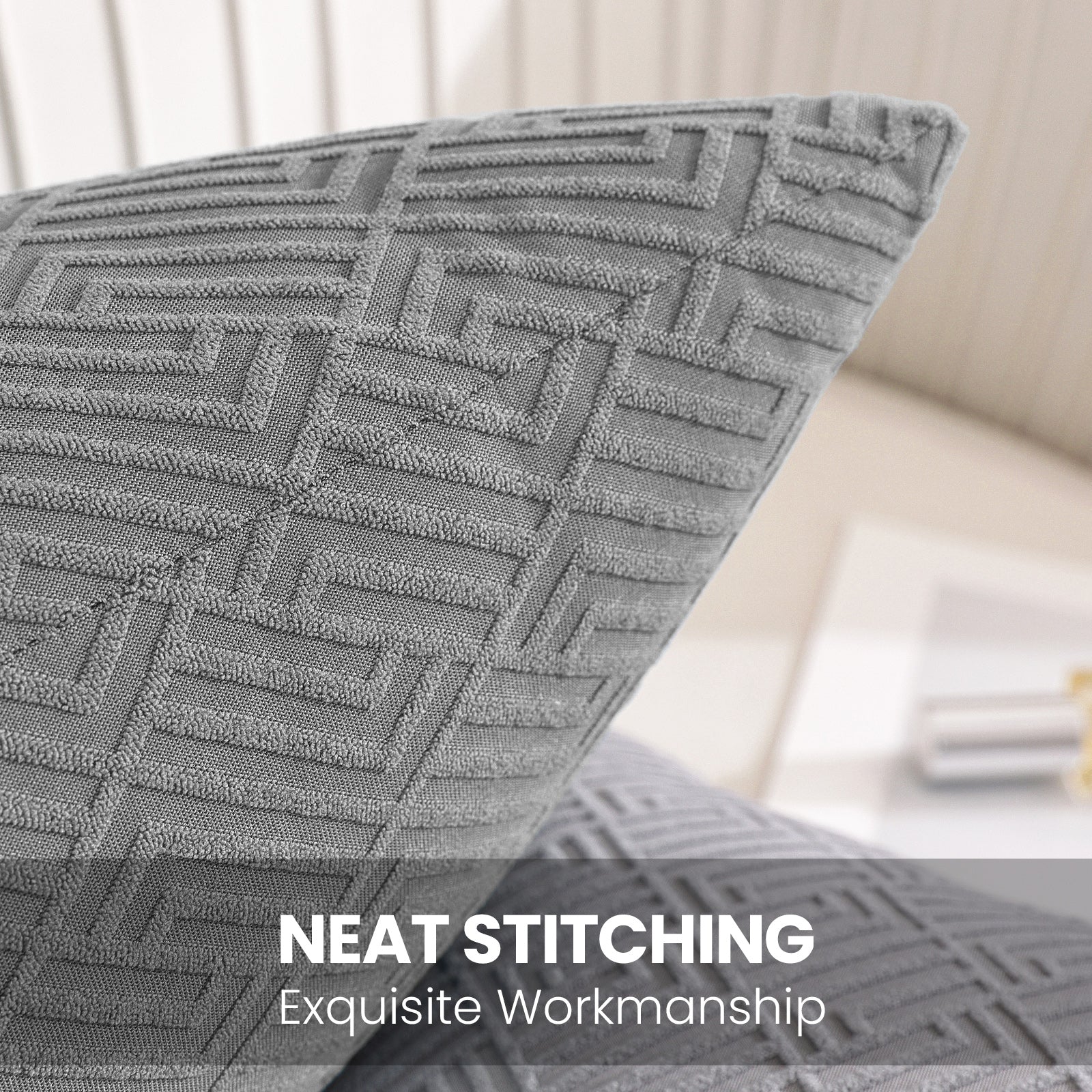 Ystyle Pack of 2 Cushion Covers for Sofa, 50 x 50 cm, Minimalist Colourful Pillowcases, Invisible Zipper, Decorative Pillowcases, Sofa Living Room, Bedroom