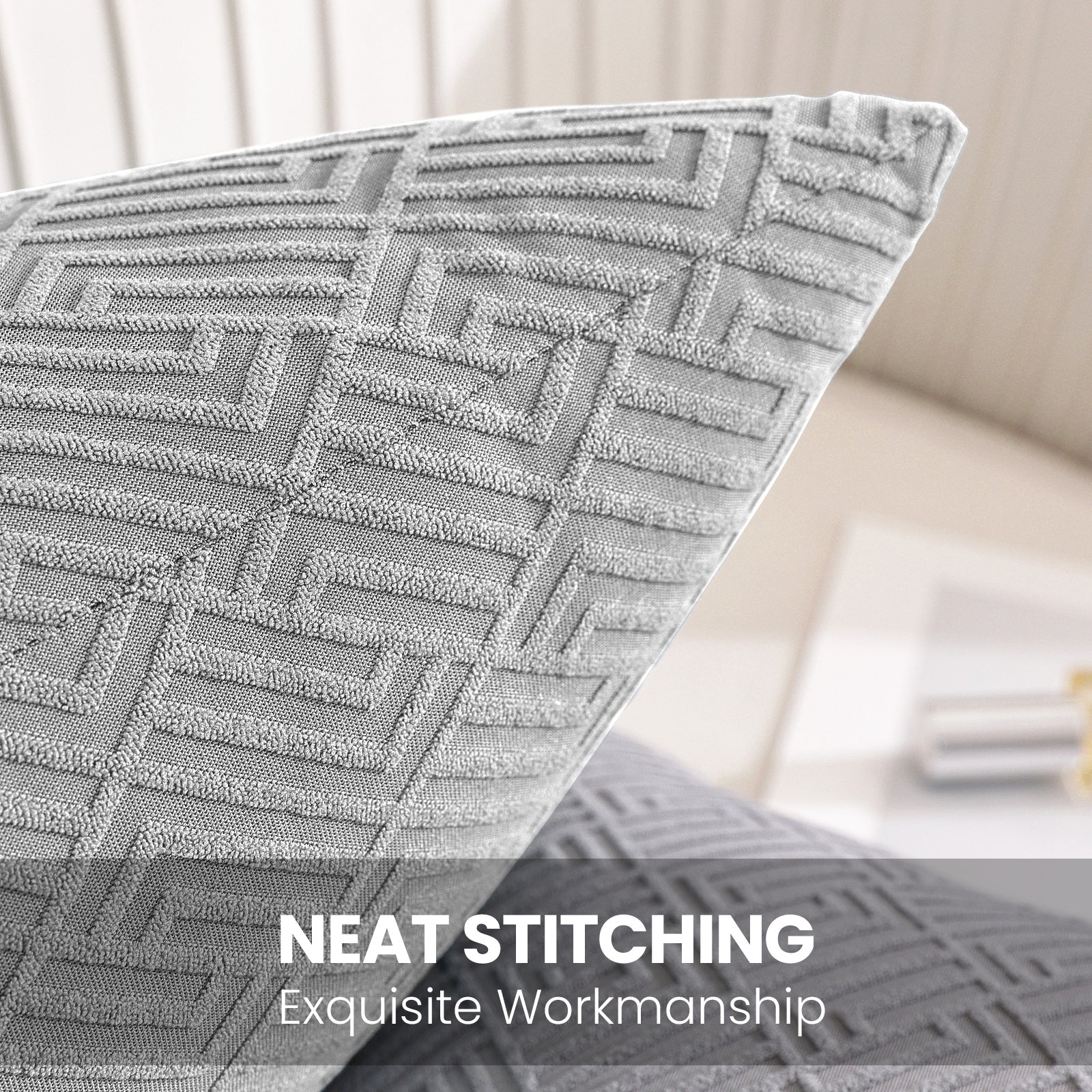 Ystyle Pack of 2 Cushion Covers for Sofa, 50 x 50 cm, Minimalist Colourful Pillowcases, Invisible Zipper, Decorative Pillowcases, Sofa Living Room, Bedroom