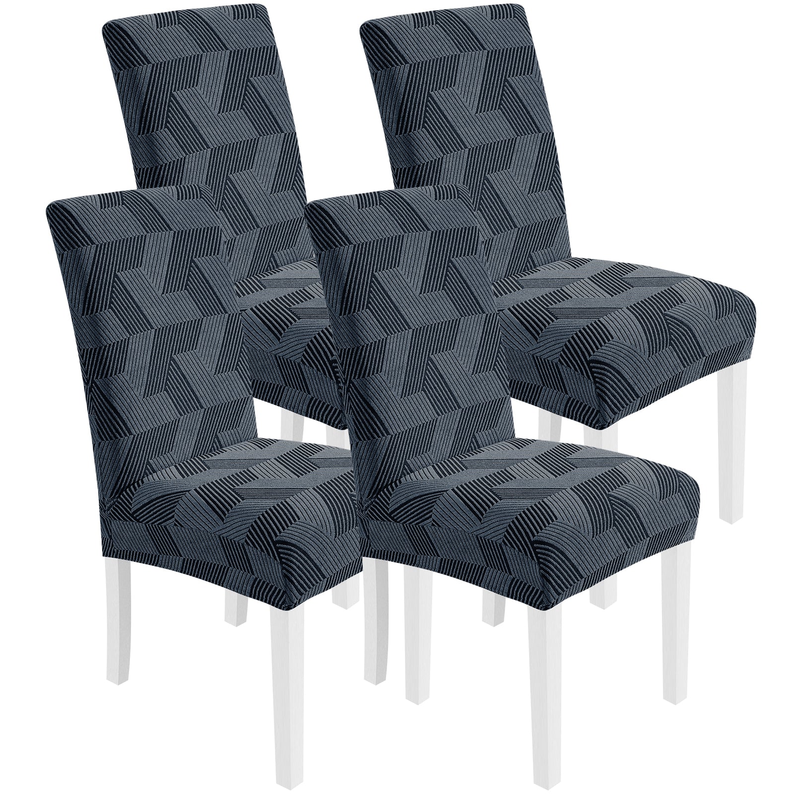 Ystyle 4-Piece Chair Covers with Backrest, Universal Kitchen Chair Covers, Removable Elastic Dining Chair Slipcovers, Stain-Resistant Chair Protectors, Washable, for Kitchen and Living Room