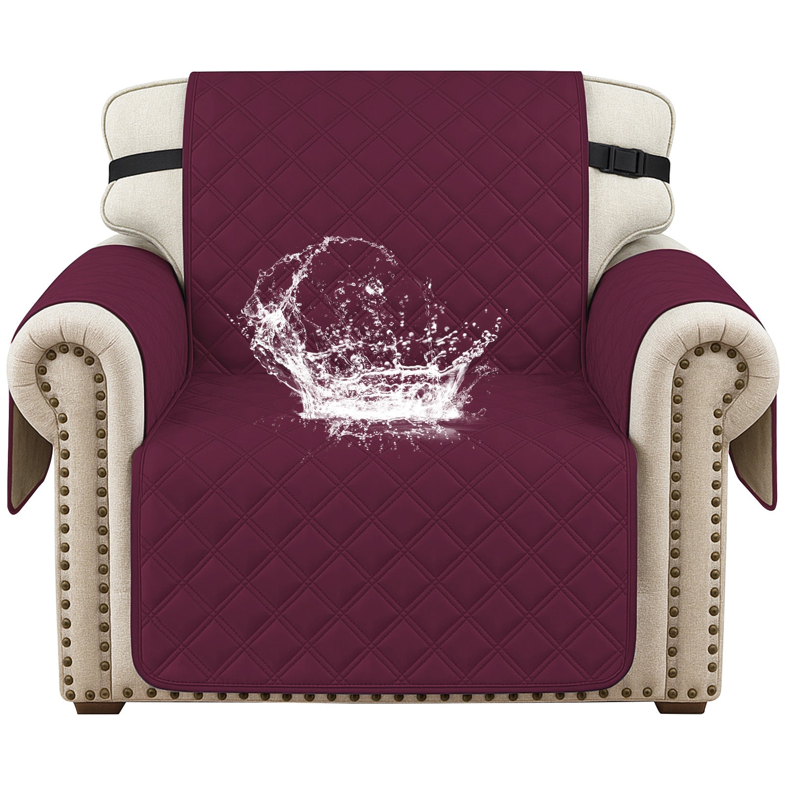 Ystyle 100% Waterproof 1 Seater Armchair Cover with Side Pockets-YSTYLE