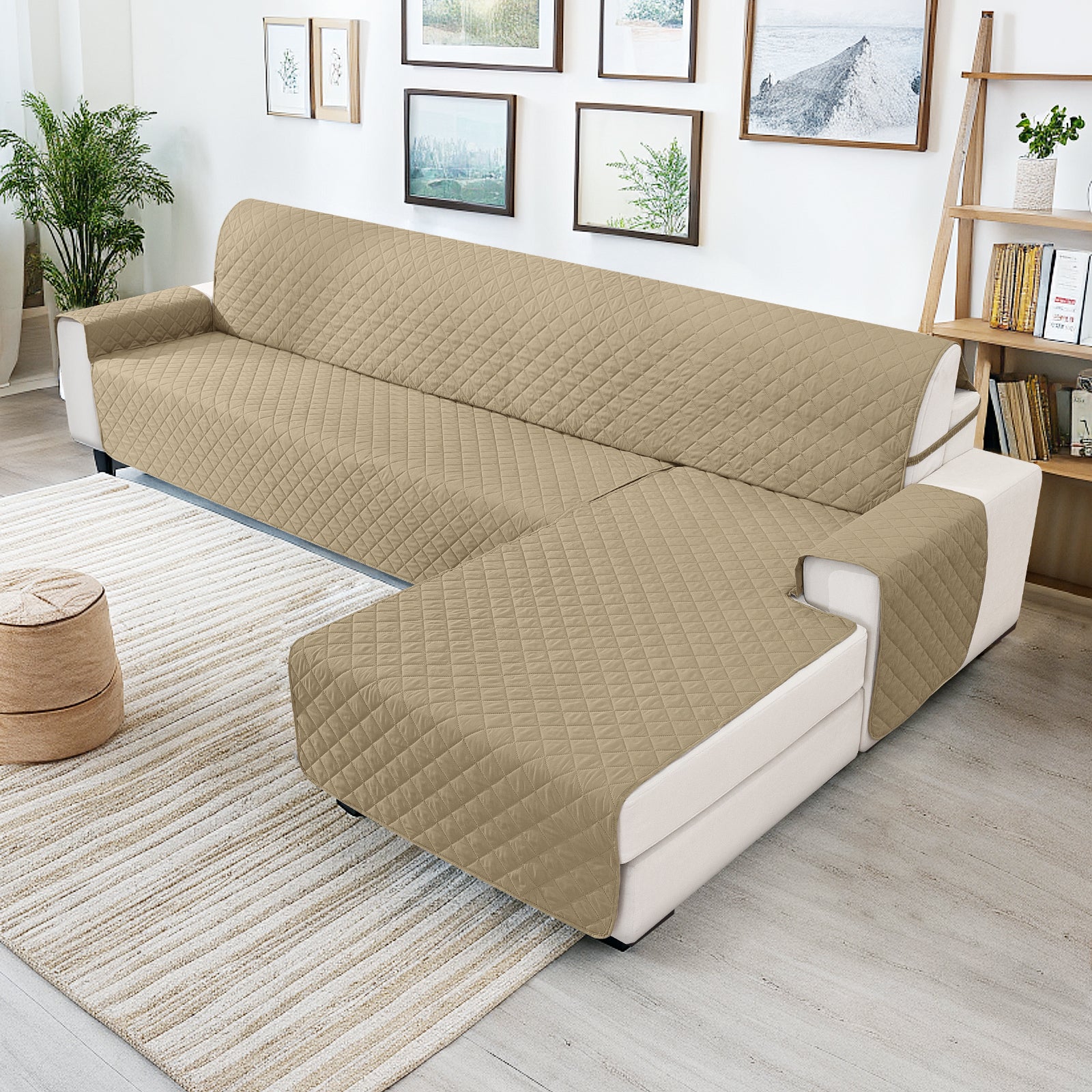 Ystyle Waterproof 4 Seater Corner Sofa Cover Reversible Anti Slip