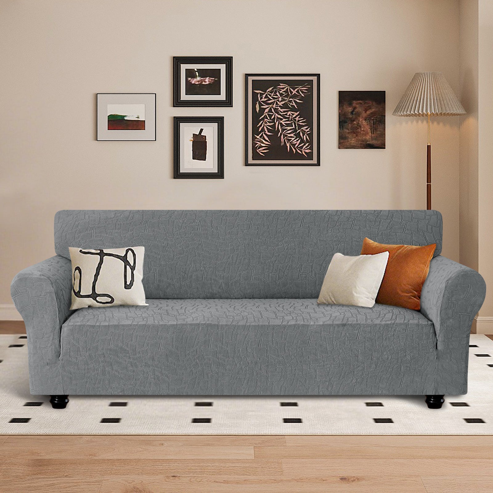 Ystyle 3 Seater Sofa Cover with Armrests, Universal Elastic Sofa Cover, Anti-Scratch for Cat Dogs, Stretch Sofa Cover, Anti-Stain, Non-Slip Sofa Cover