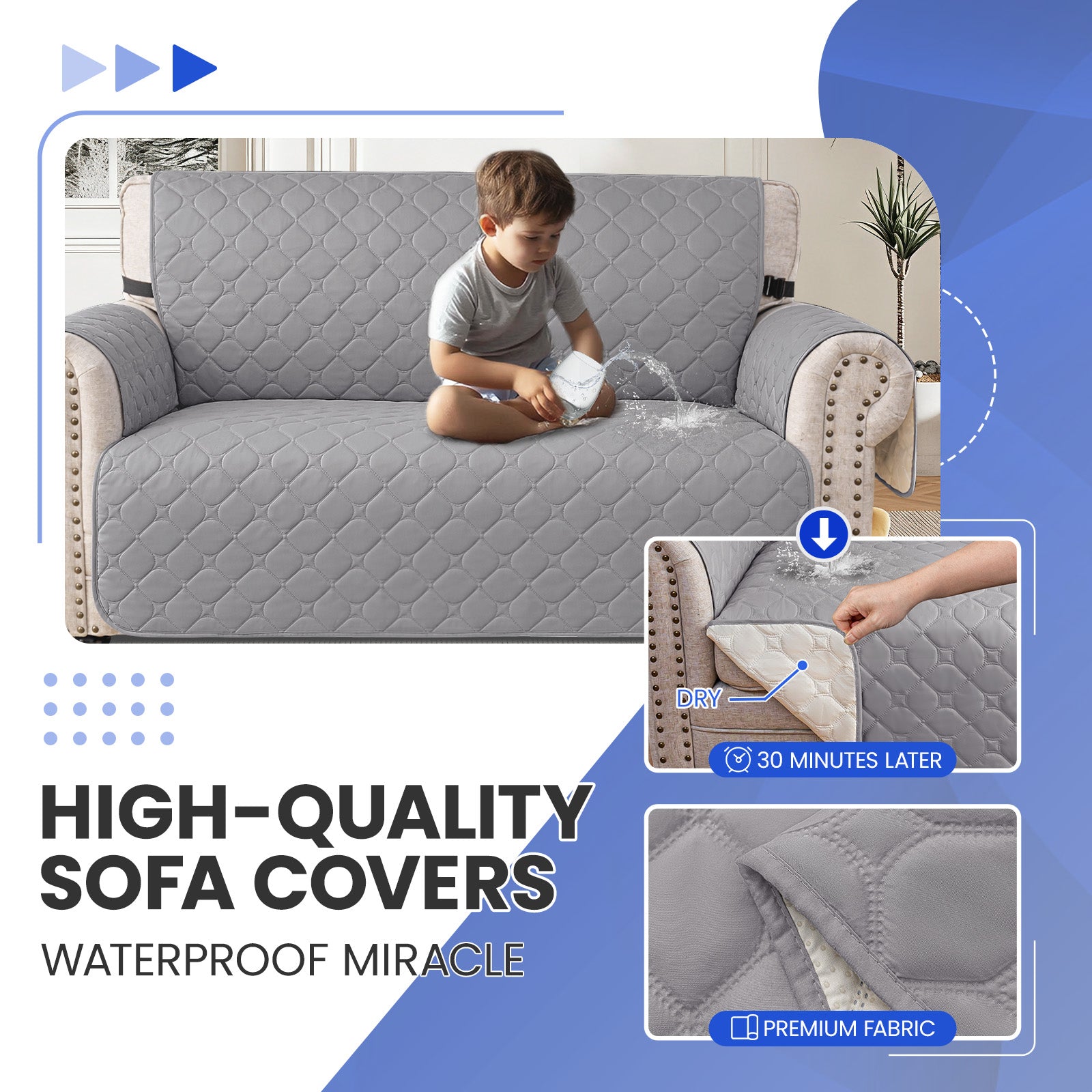 Copripoltrona impermeabile YSTYLE a 2 posti con tasche antiscivolo