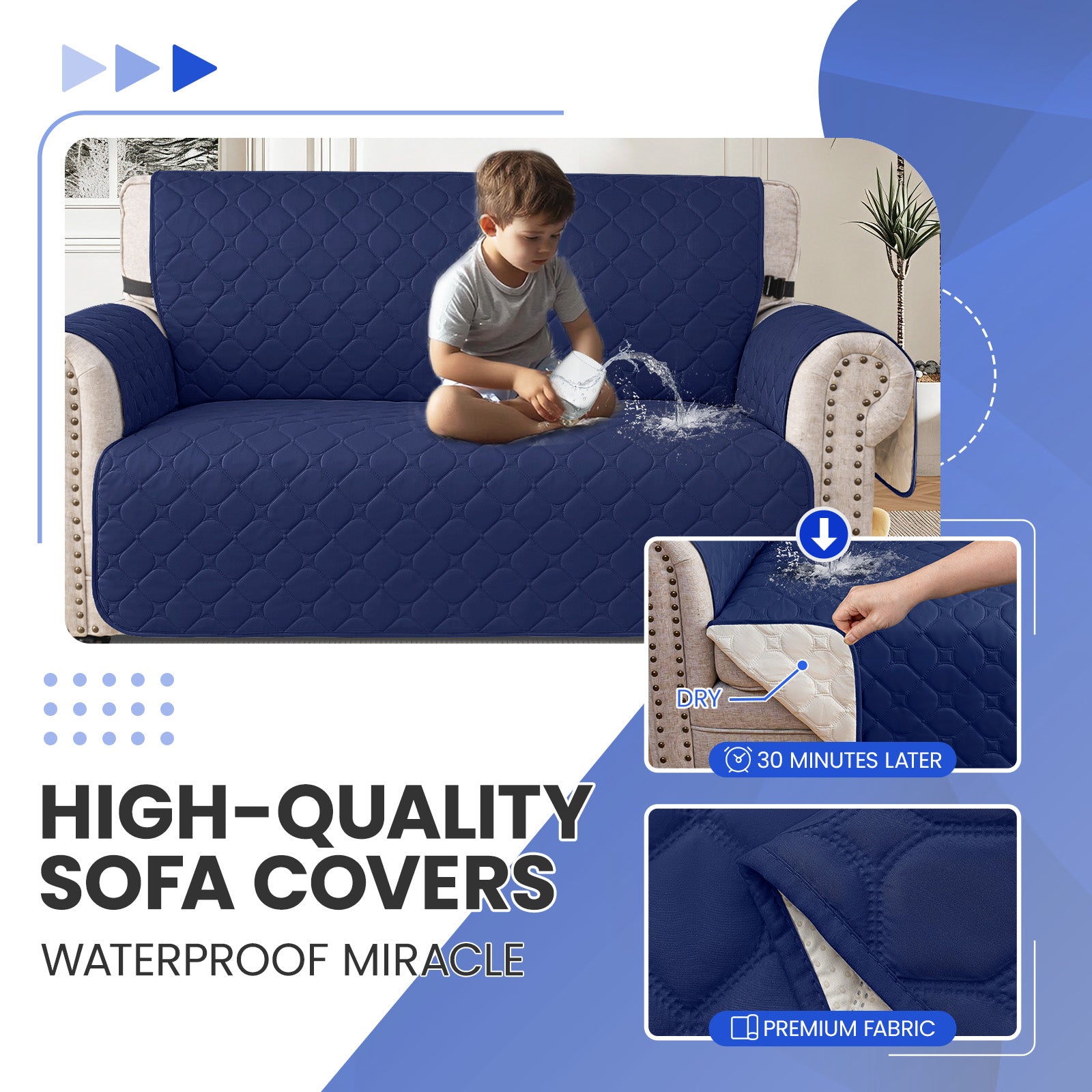 YSTYLE imperméable canapé 4 places Armchair couverture with Pockets Non Slip
