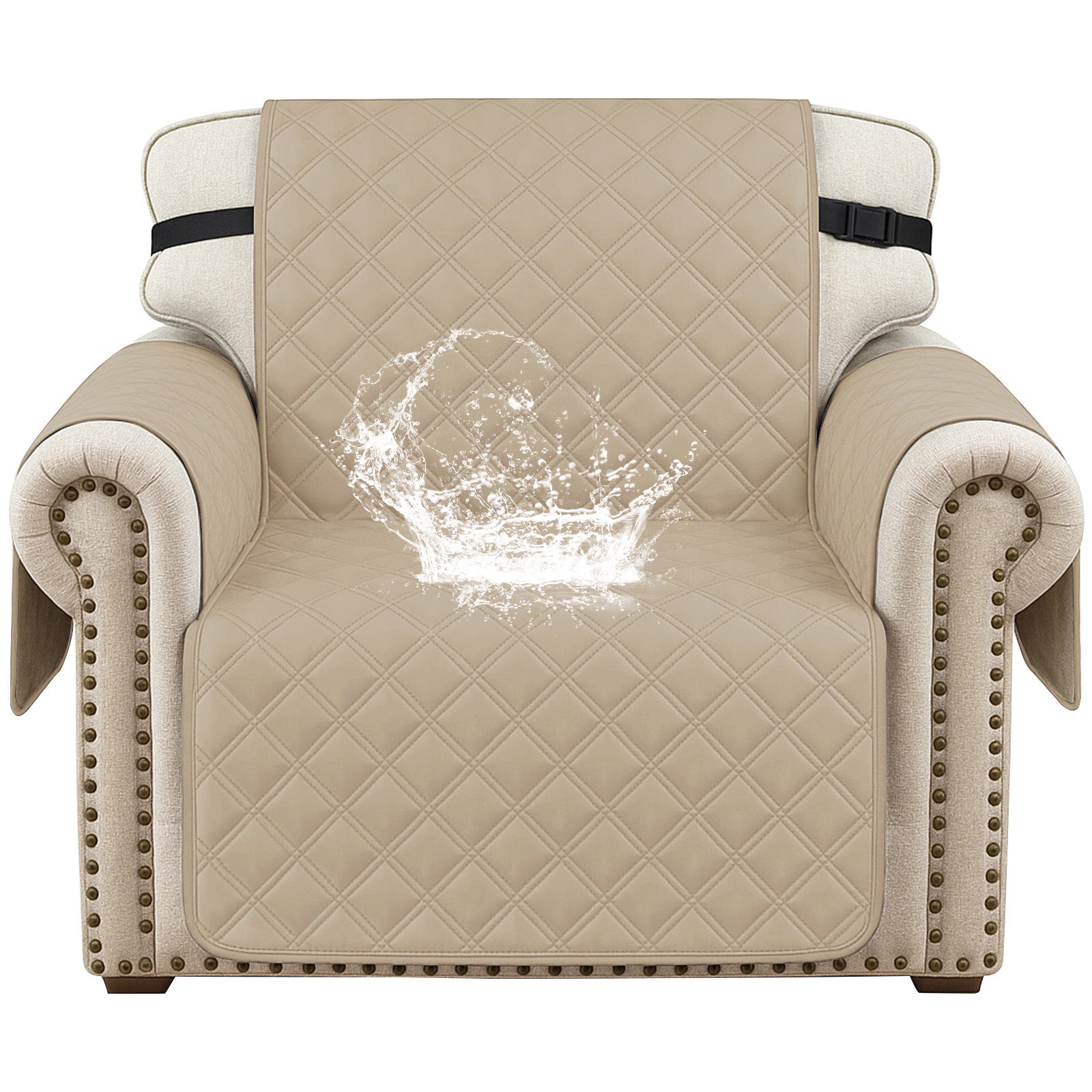 Ystyle 100% Waterproof 1 Seater Armchair Cover with Side Pockets