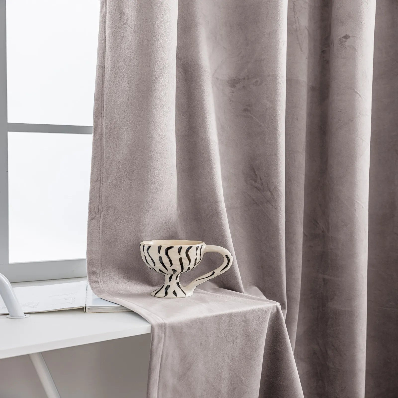 YSTYLE Elegant Velvet Curtains-2 pcs, Blackout & Heat Insulating, Eyelet Drapes for Home Windows