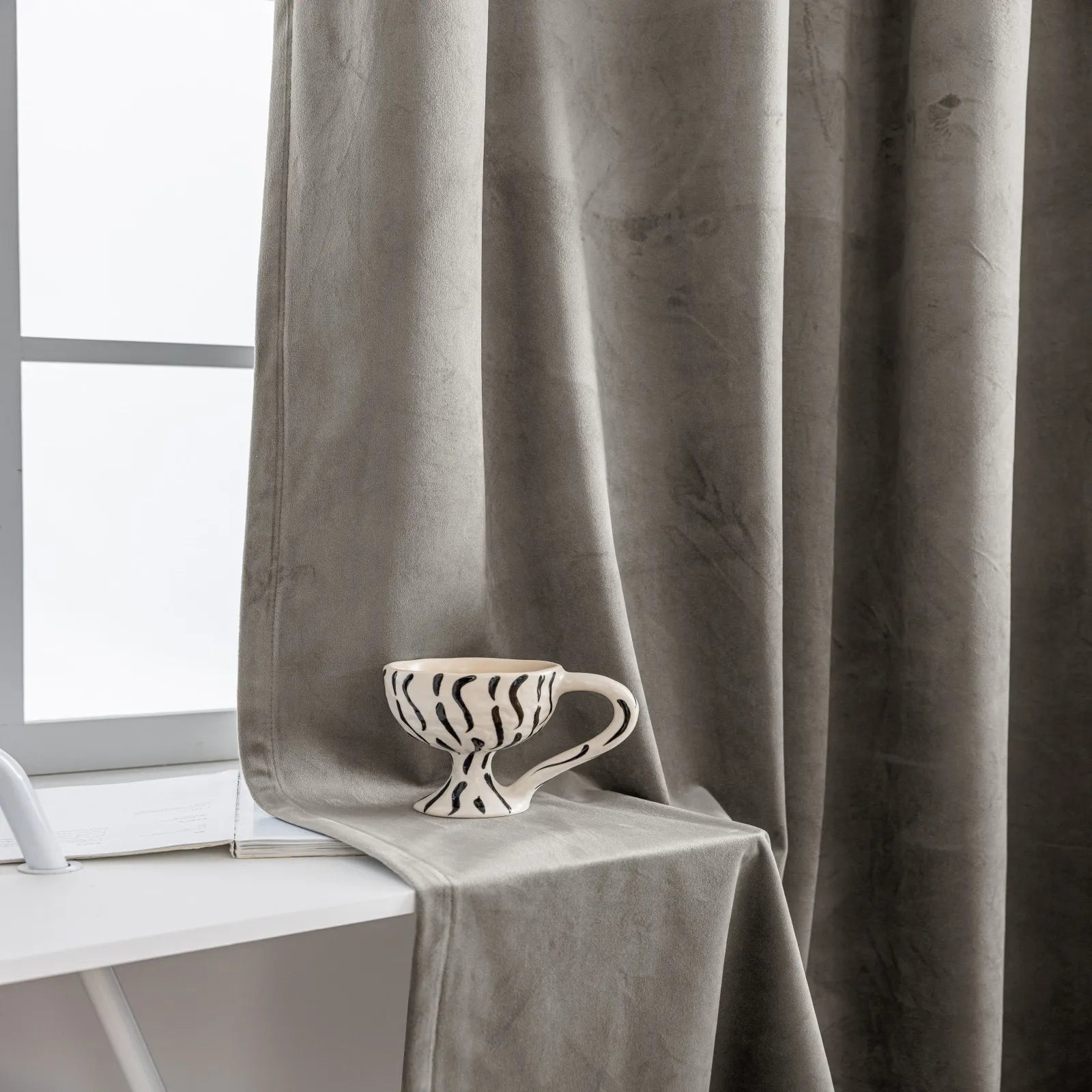YSTYLE Elegant Velvet Curtains-2 pcs, Blackout & Heat Insulating, Eyelet Drapes for Home Windows
