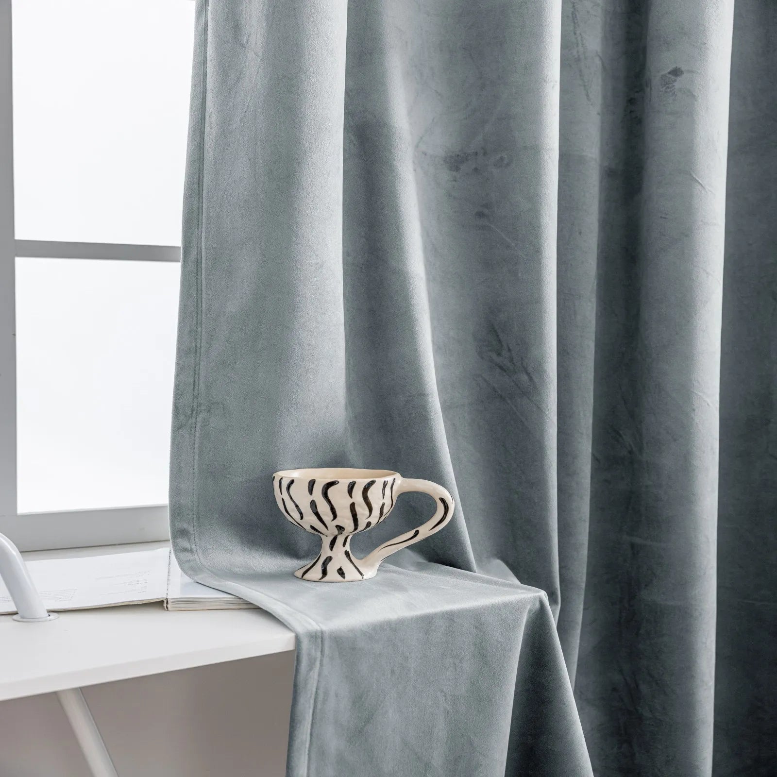 YSTYLE Elegant Velvet Curtains-2 pcs, Blackout & Heat Insulating, Eyelet Drapes for Home Windows