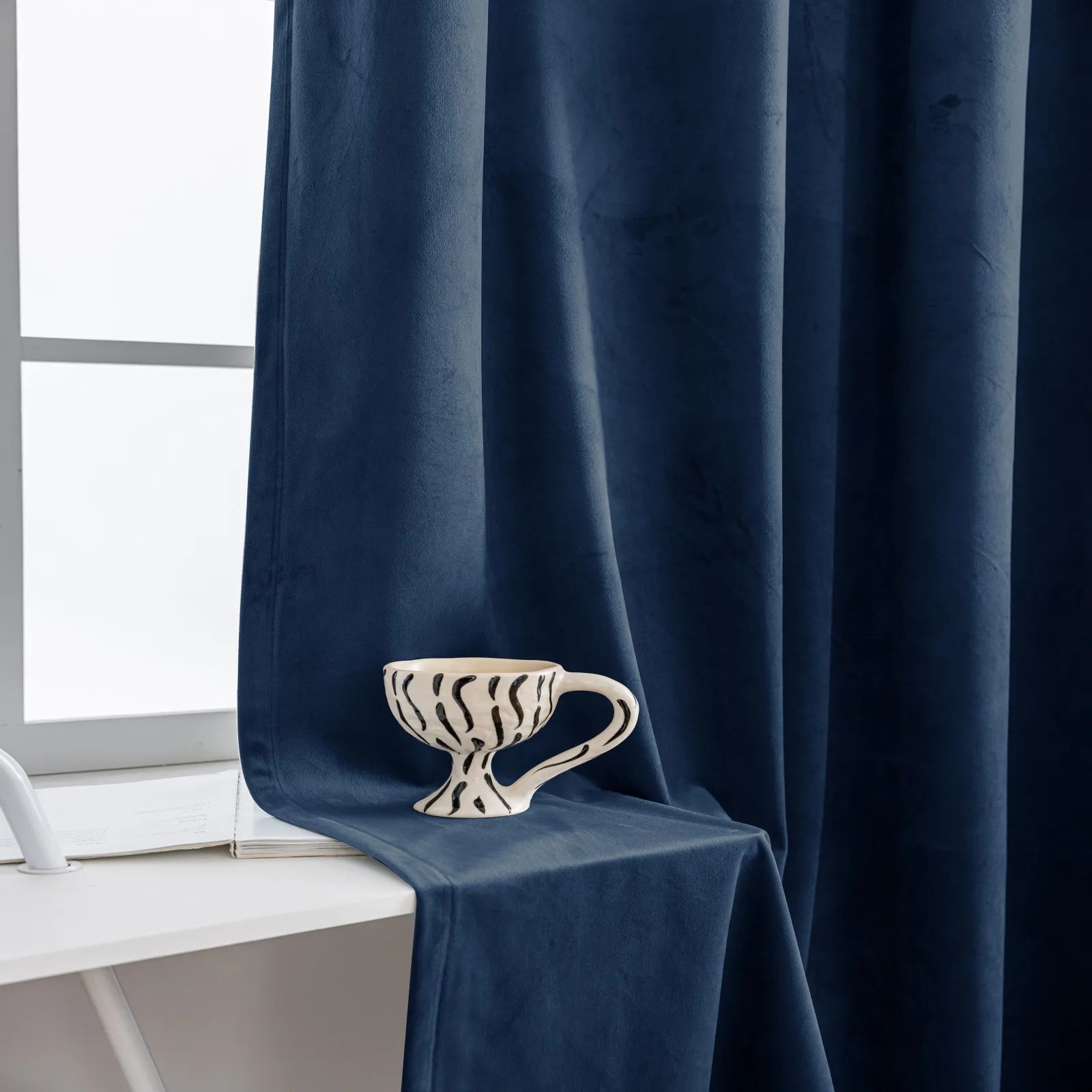 YSTYLE Elegant Velvet Curtains-2 pcs, Blackout & Heat Insulating, Eyelet Drapes for Home Windows