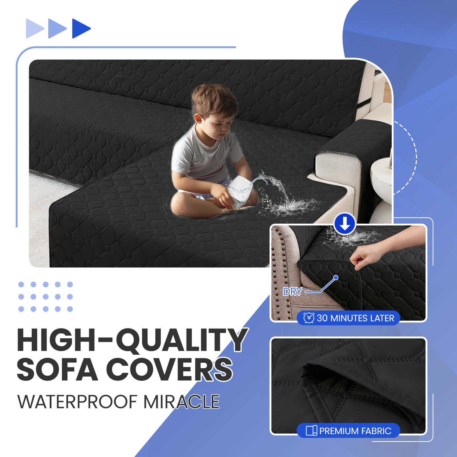 YSTYLE imperméable Reversible Corner canapé couverture L Shape 225CM
