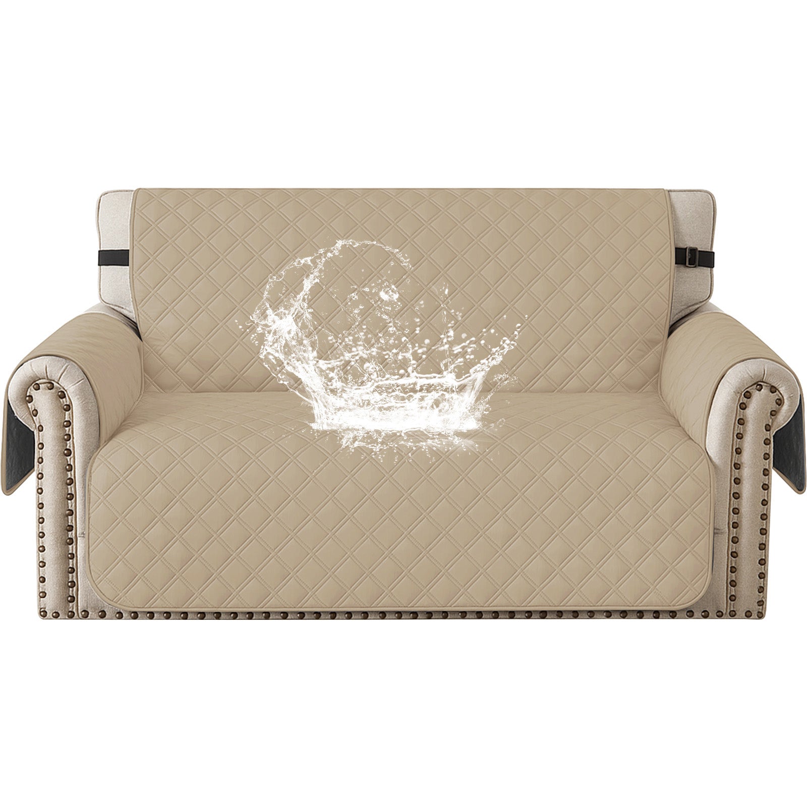 Ystyle 100% Waterproof 2 Seater Sofa Cover with Side Pockets-YSTYLE