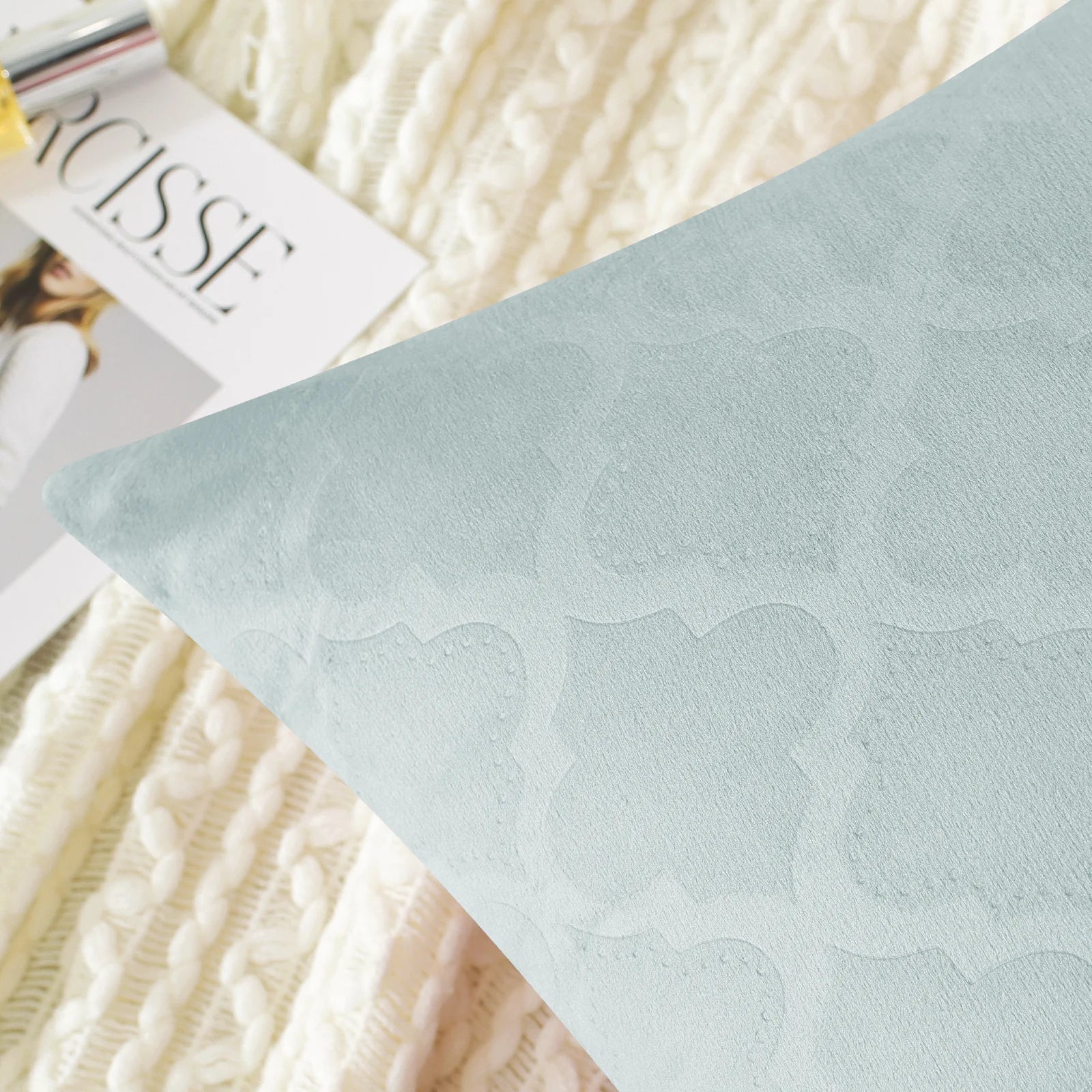 YSTYLE Velvet Sofa Cushion Covers, Decorative Throw Pillow Covers, 2 pcs, Hidden Zipper-Gourd Shape